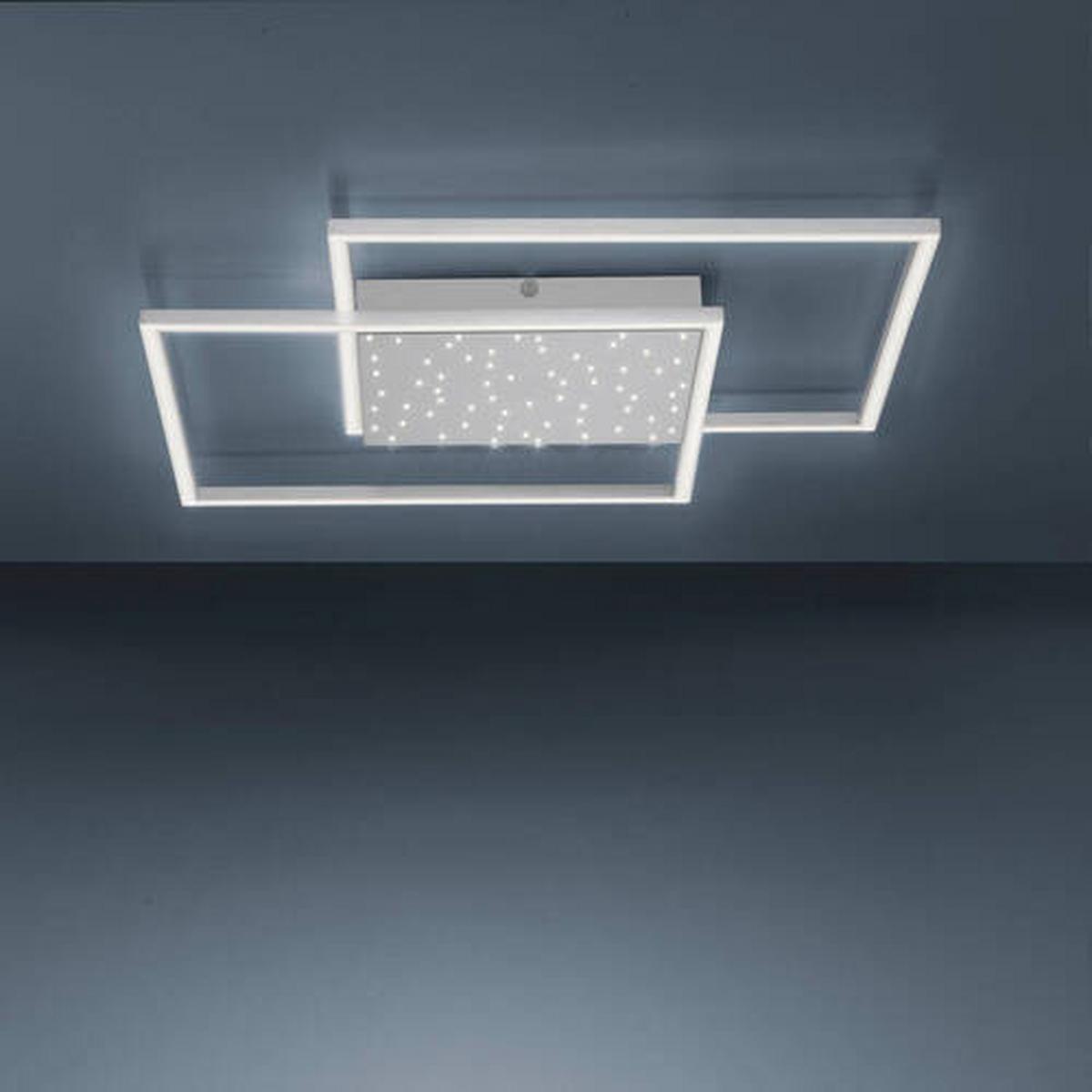 LED-Deckenleuchte YUKi L: 67 cm mit Sternenhimmel - Grau, Design, Metall (67/67/5cm) - Paul Neuhaus