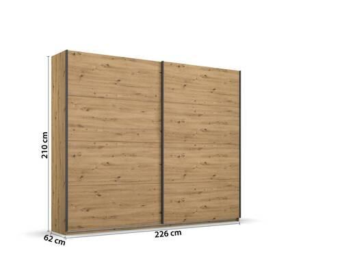 Schwebetürenschrank Apollon Eiche Artisan B: 226 Cm - Eiche Artisan, MODERN, Holzwerkstoff (226/210/62cm) - Rauch Möbel