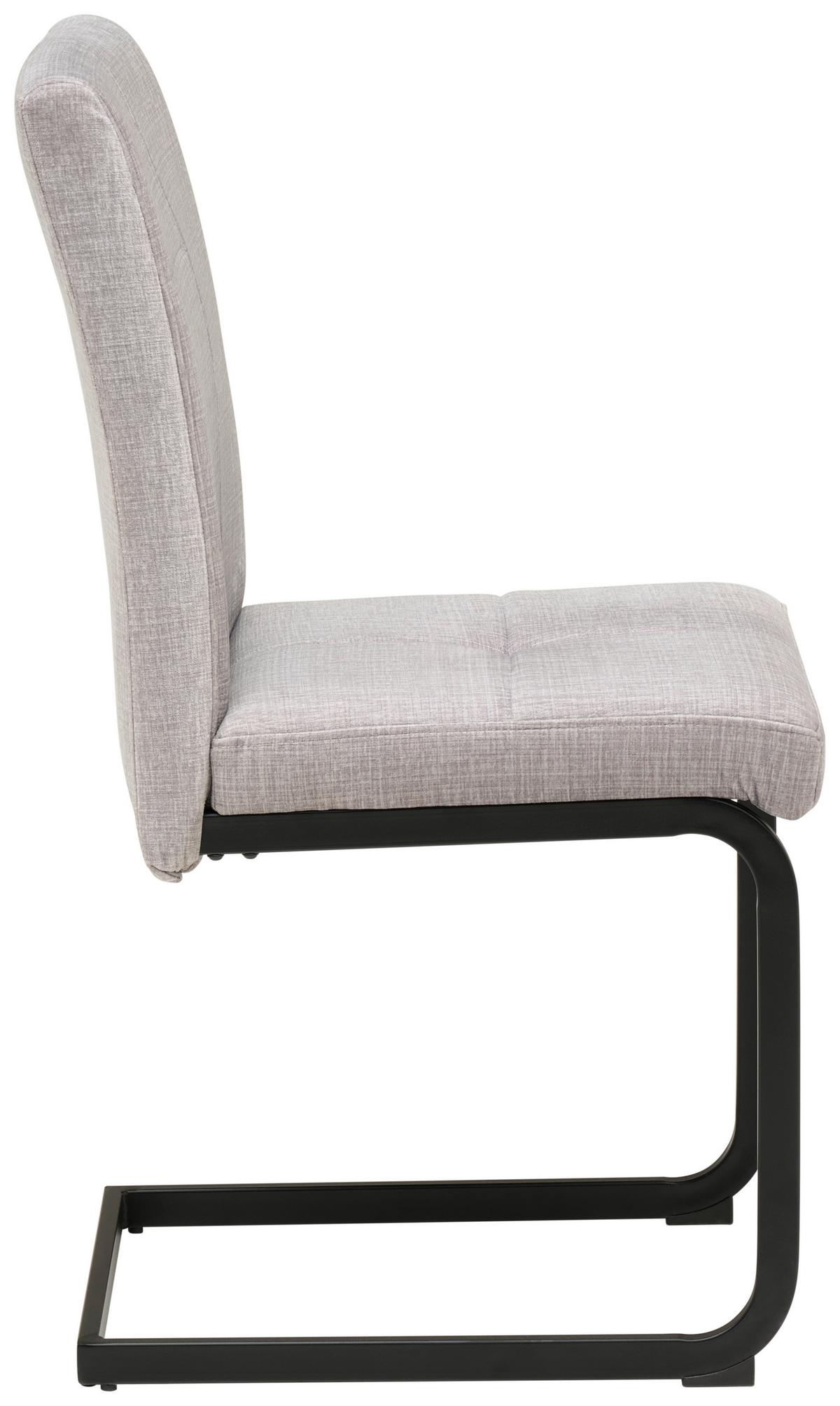 Schwingstuhl Tilos Samt Hellgrau, B: 41 Cm - Hellgrau/Schwarz, KONVENTIONELL, Textil/Metall (41/98/55cm) - MID.YOU