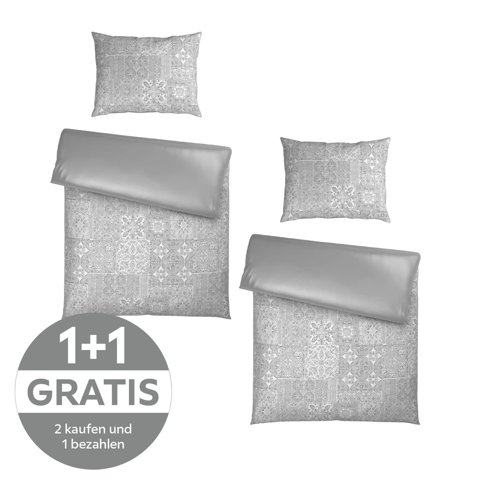 BETTWÄSCHE SARA - Silberfarben, ROMANTIK / LANDHAUS, Textil - James Wood