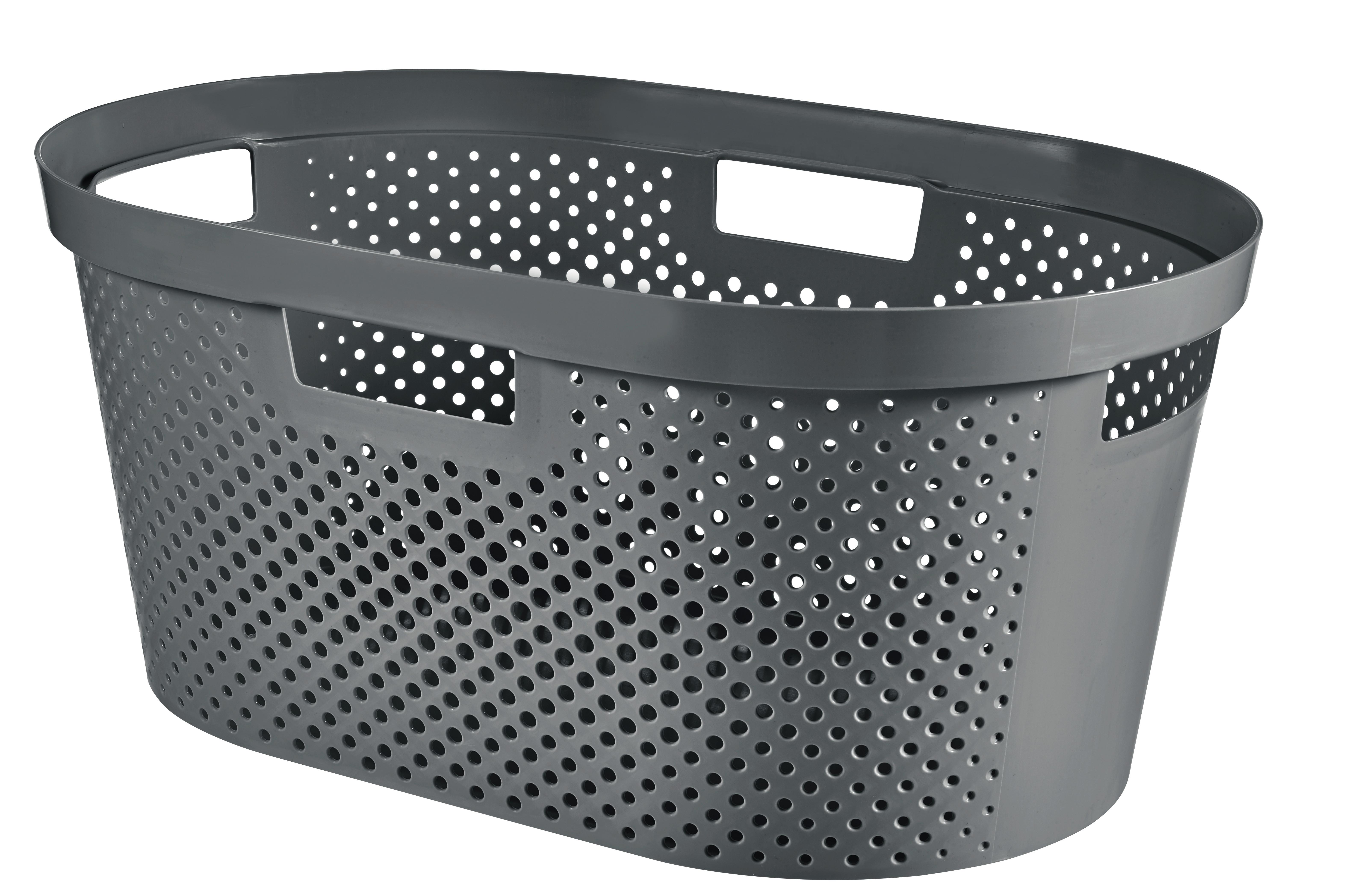 Kôš Ns Prádlo Infinity Dots 39l - antracitová, Moderní, plast (40l)