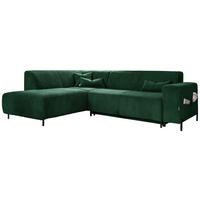 Ecksofa Cuddly Mia Flaschengrün S: 192x250 cm - Dunkelgrün/Schwarz, Textil (192/250cm) - MID.YOU