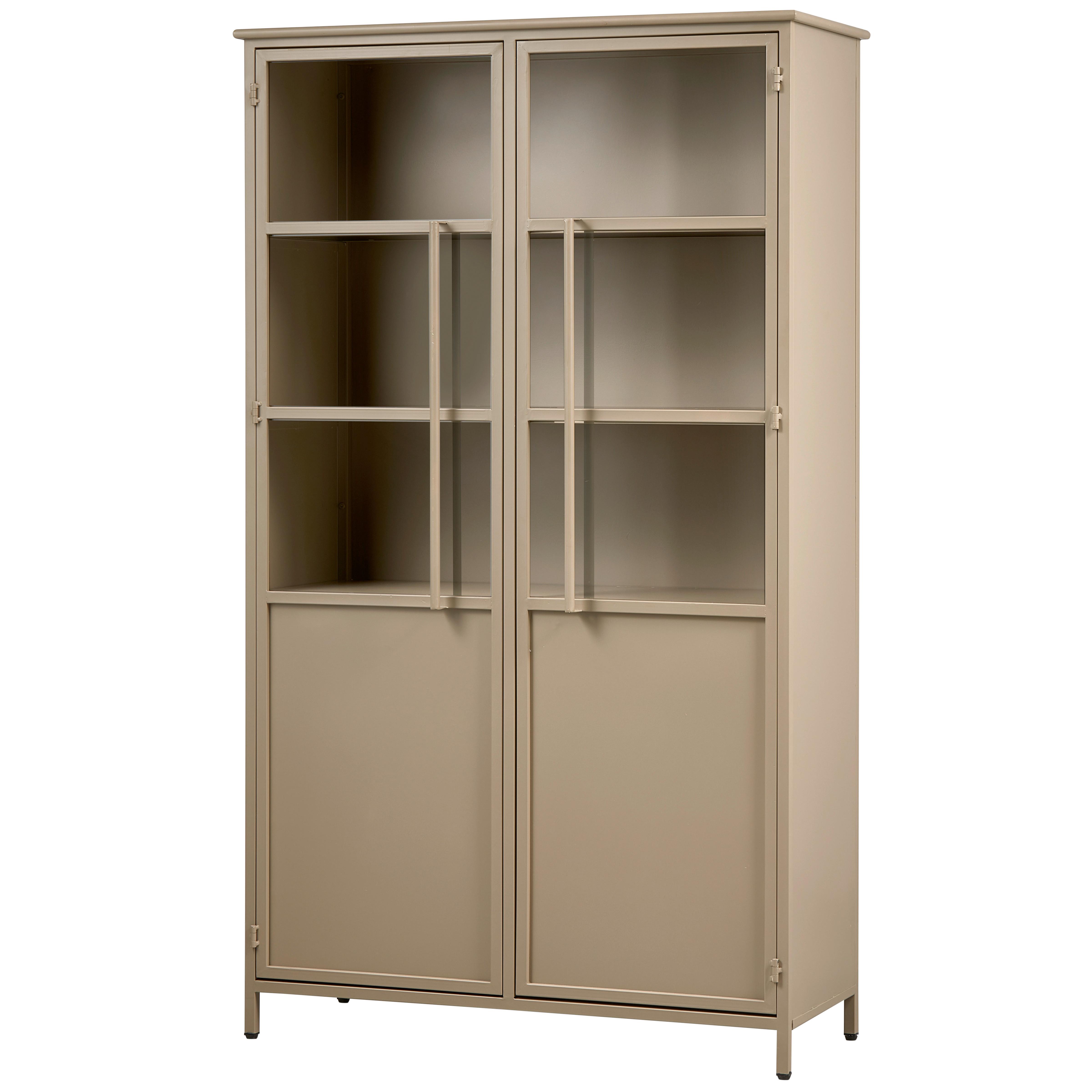 Vitrine Exhibit Khaki B: 99 Cm - Khaki, Design, Glas/Metall (99/170/44cm) - Livetastic