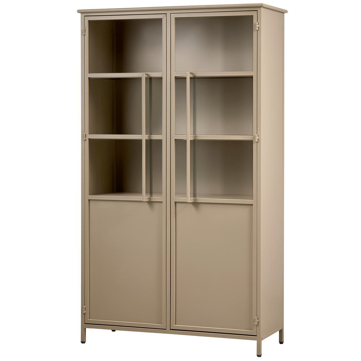 Vitrine Exhibit Khaki B: 99 Cm - Khaki, Design, Glas/Metall (99/170/44cm) - Livetastic