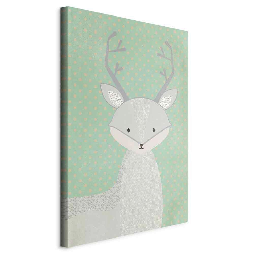 Leinwandbild Greige Salbeigrün B: 80 cm