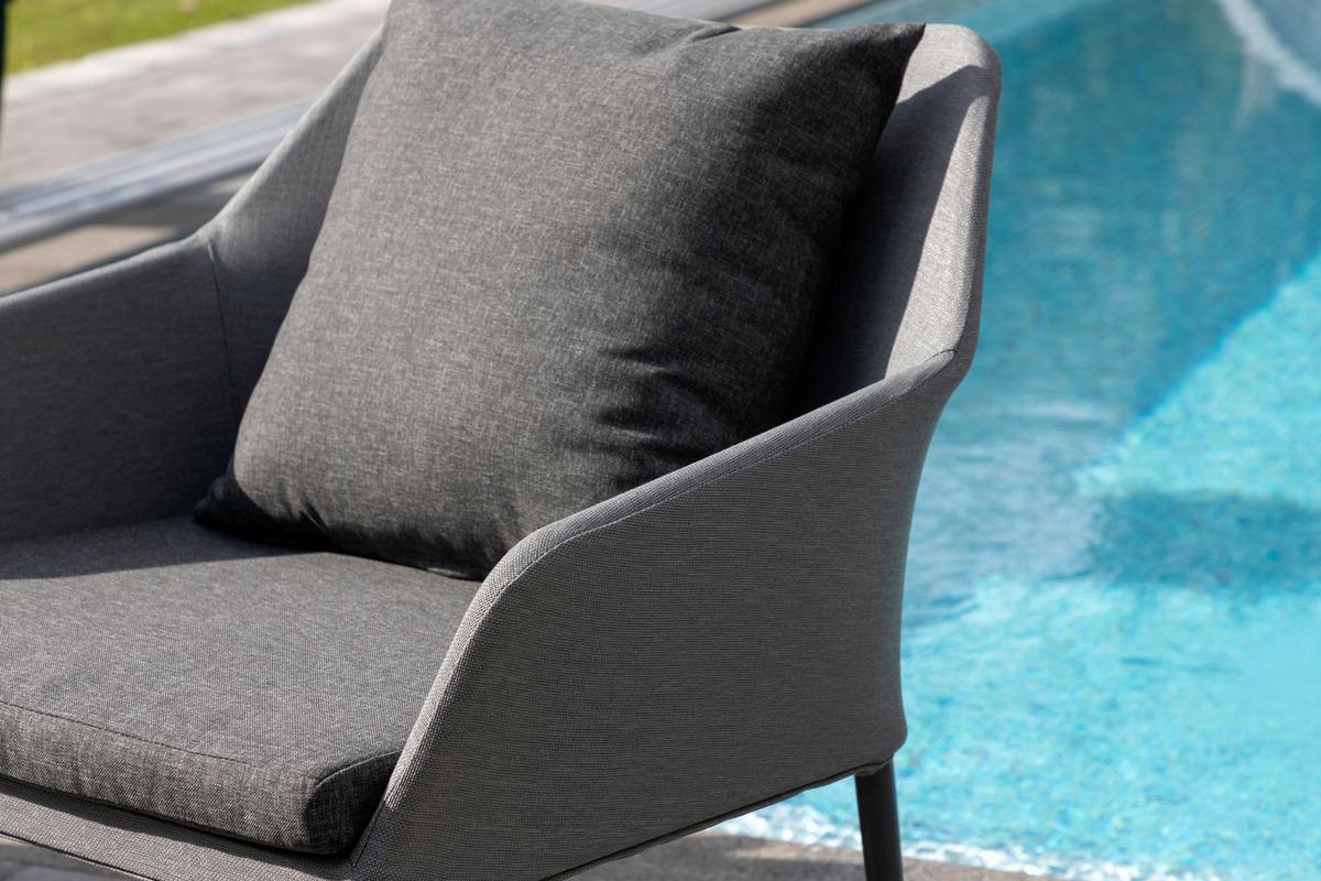 Loungegarnitur Spoga - Schwarz/Grau, KONVENTIONELL, Textil/Metall - Gardenson
