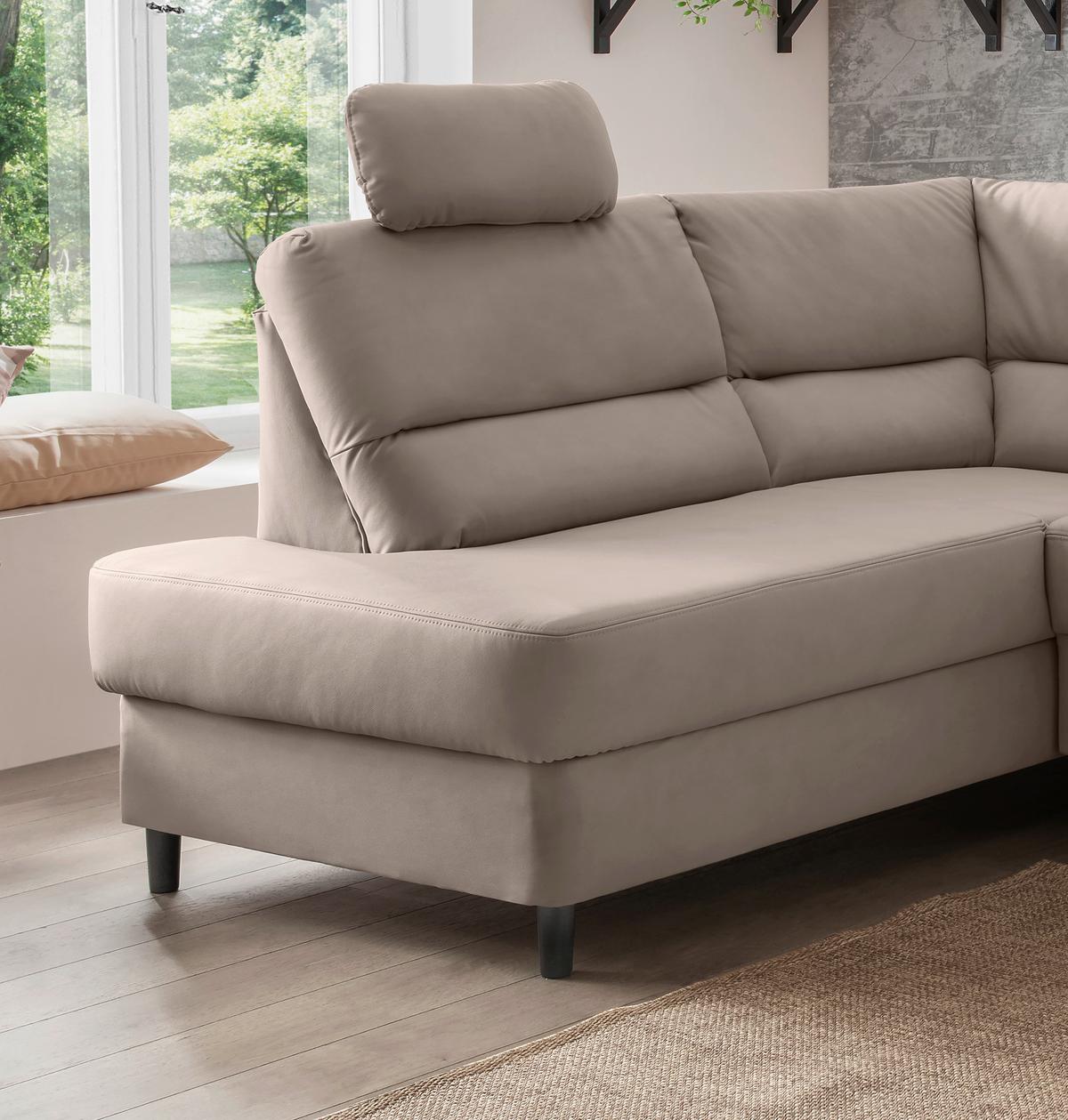 Ecksofa Cavoli, Beige S: 190x266 cm - Beige/Schwarz, MODERN, Textil (190/266cm) - Livetastic