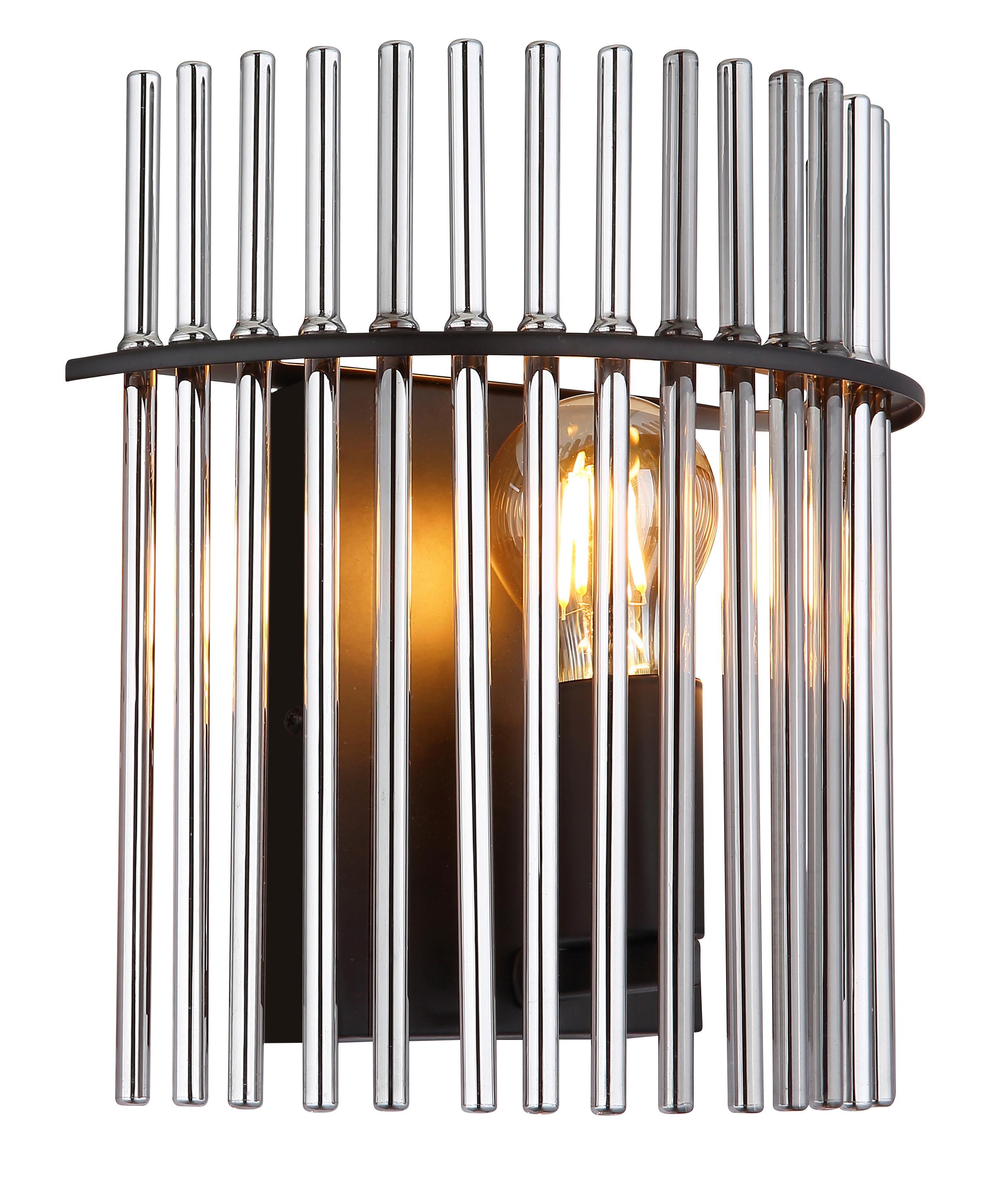 WANDLEUCHTE 15698W - Schwarz, KONVENTIONELL, Glas/Metall (25/12.5/26cm) - Globo