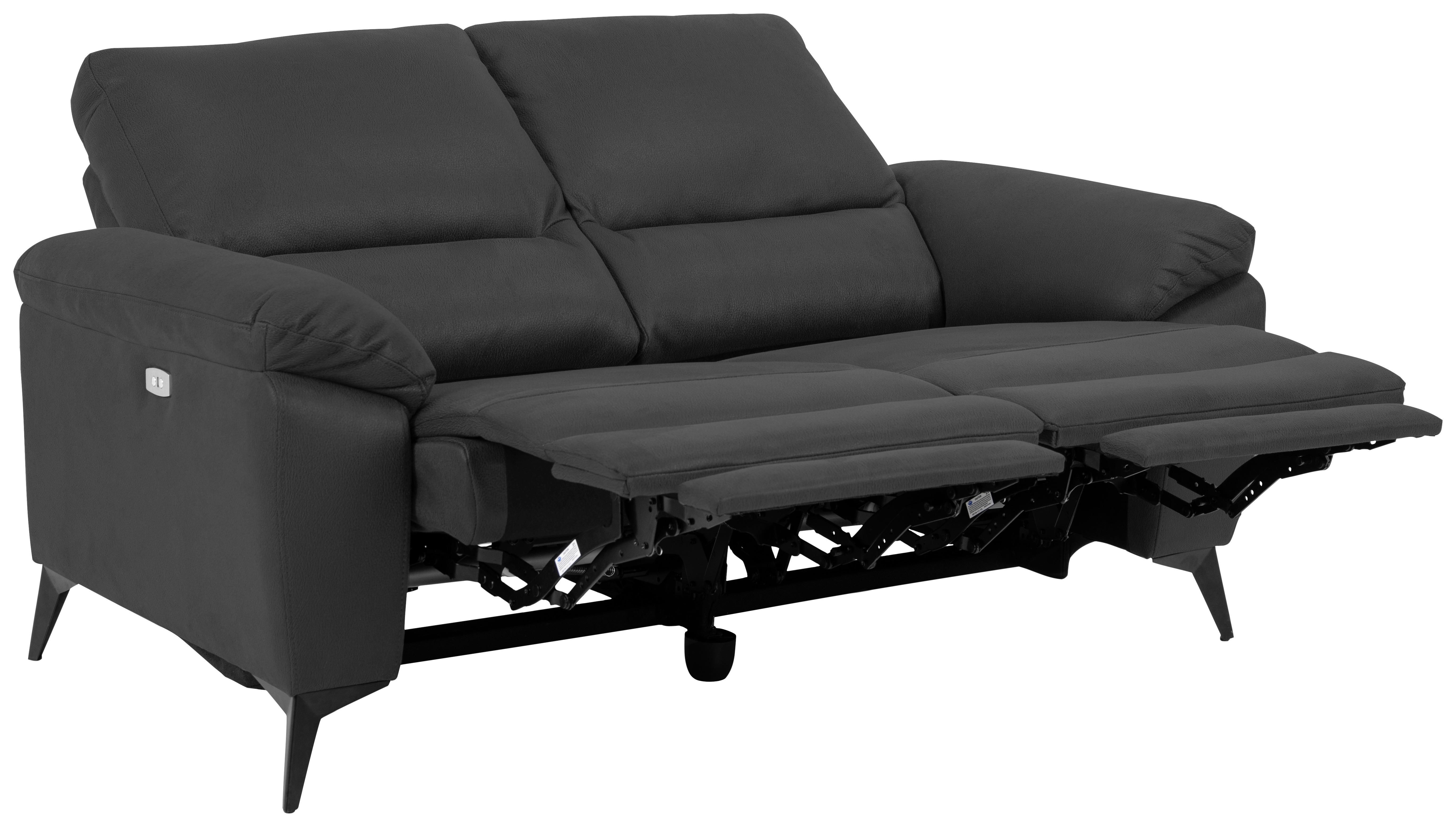 2-Sitzer-Sofa Rana Grau - Schwarz/Grau, KONVENTIONELL, Textil (160/102/96cm) - MID.YOU