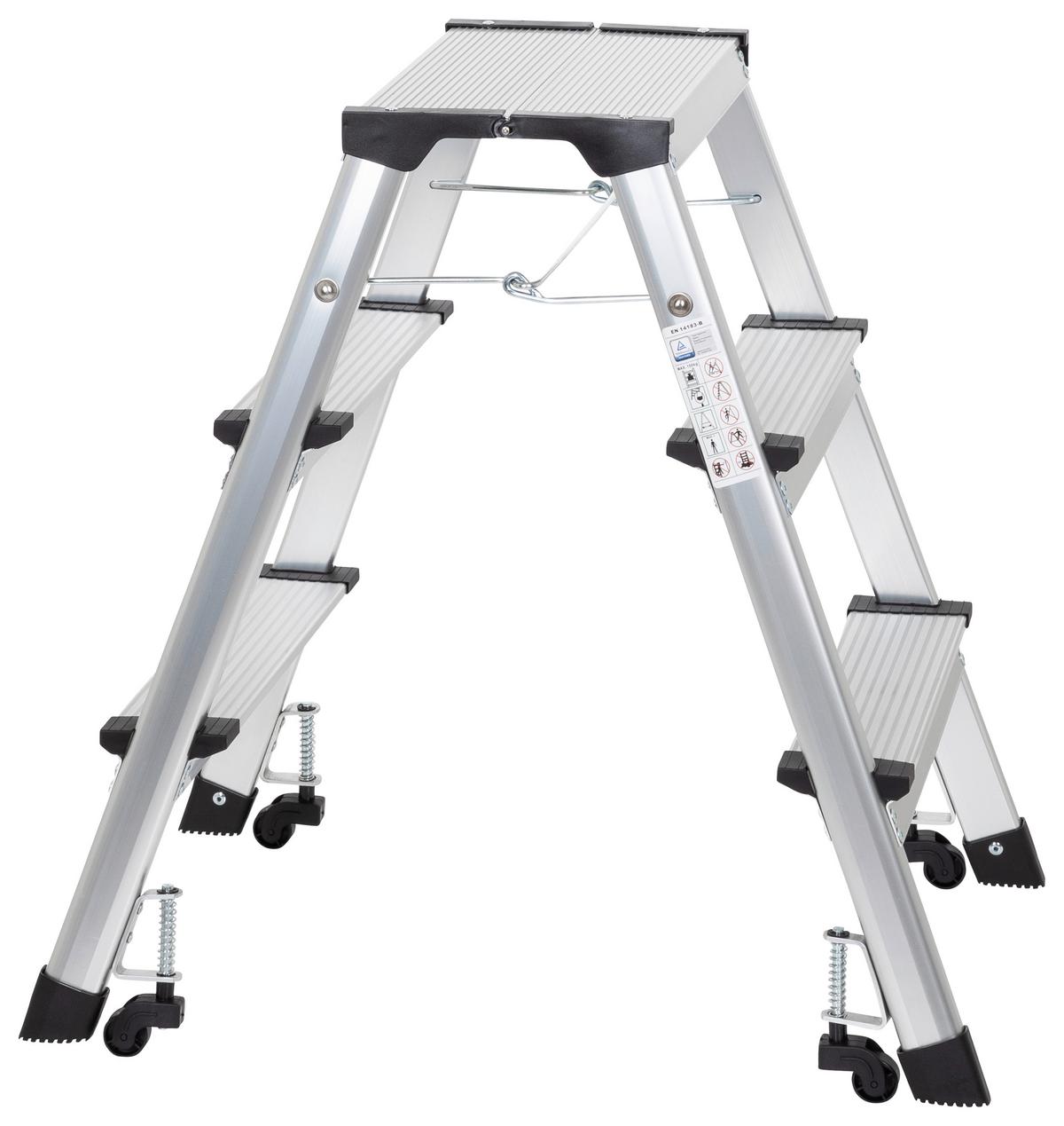 Klapptrittleiter Solid Iv - Alufarben, Basics, Metall (43/67/21cm) - MID.YOU