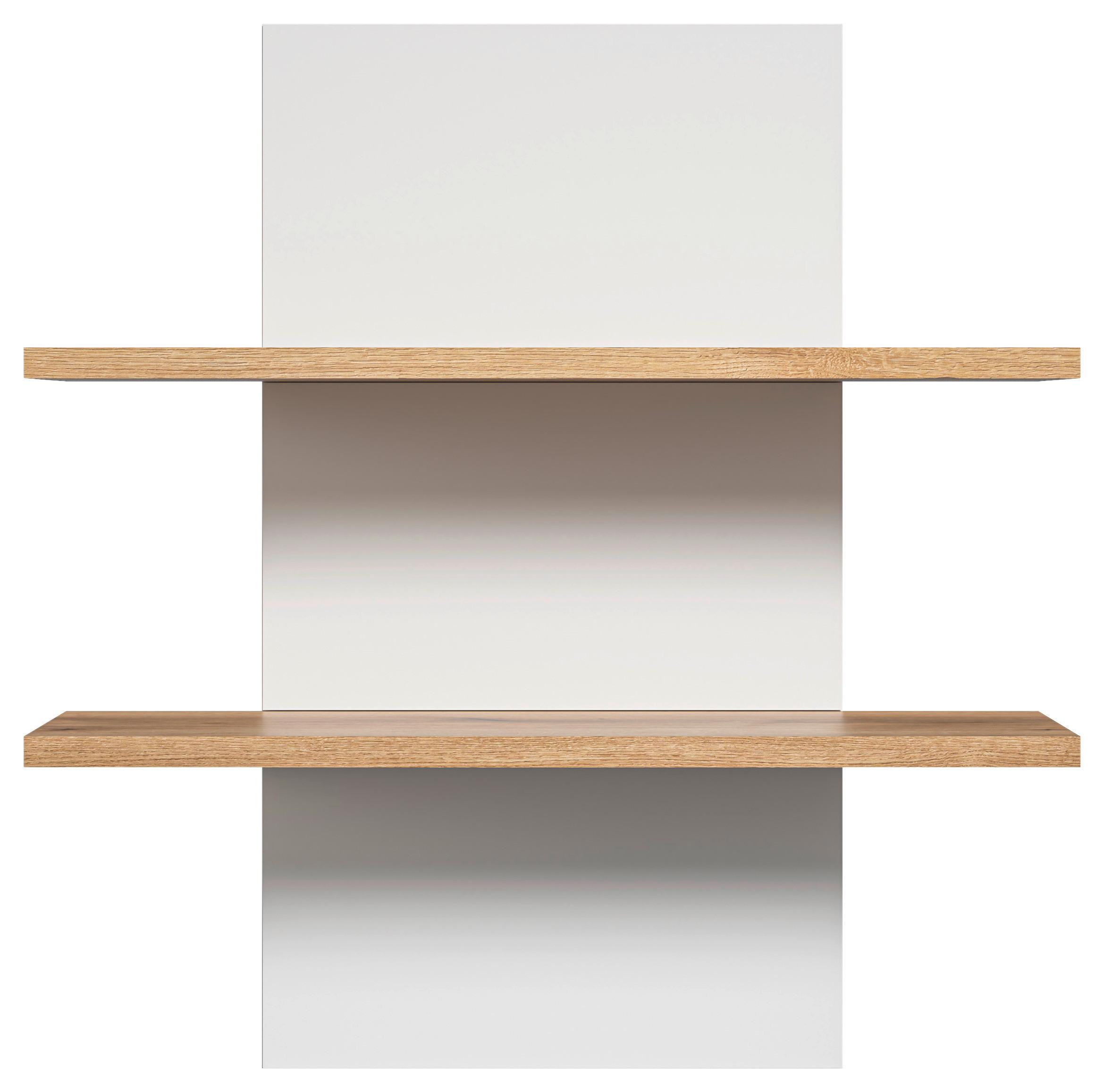 Wandboard Austin 75 Cm Eichefarben/weiß - Eichefarben/Weiß, Trend, Glas/Holzwerkstoff (75/81/22cm)