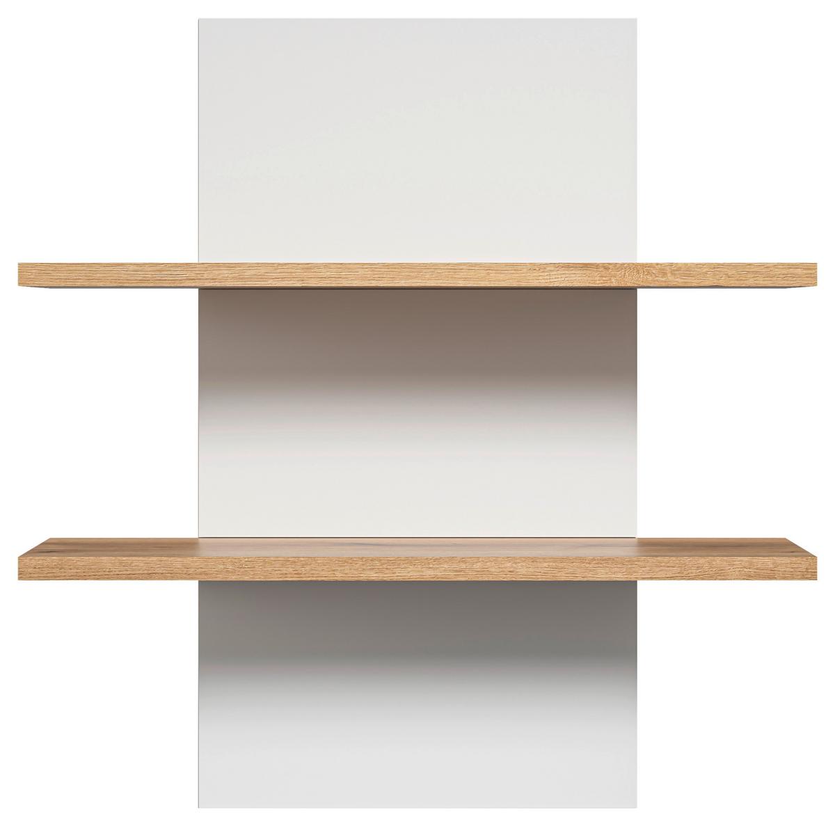 Wandboard Austin 75 cm Eichefarben/Weiss - Eichefarben/Weiß, Trend, Glas/Holzwerkstoff (75/81/22cm)