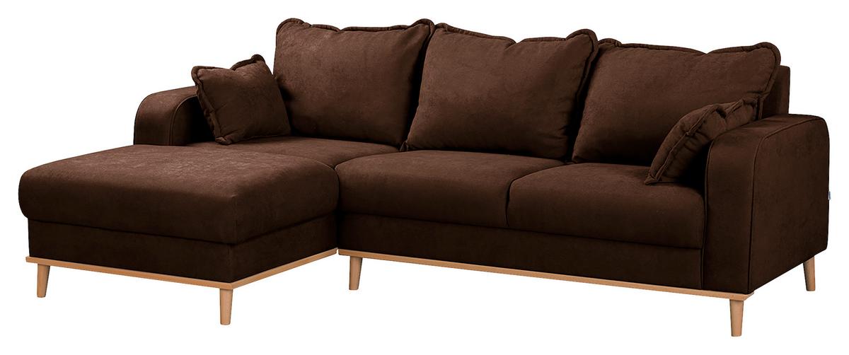 Ecksofa Beata Braun S: 150x230 Cm - Wengefarben/Braun, Design, Textil (150/230cm) - Livetastic