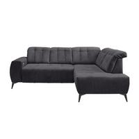 Ecksofa Mit Usb Anschluss Sano, Anthrazit, S: 261x200 Cm - Anthrazit/Schwarz, MODERN, Textil (261/200cm) - Livetastic