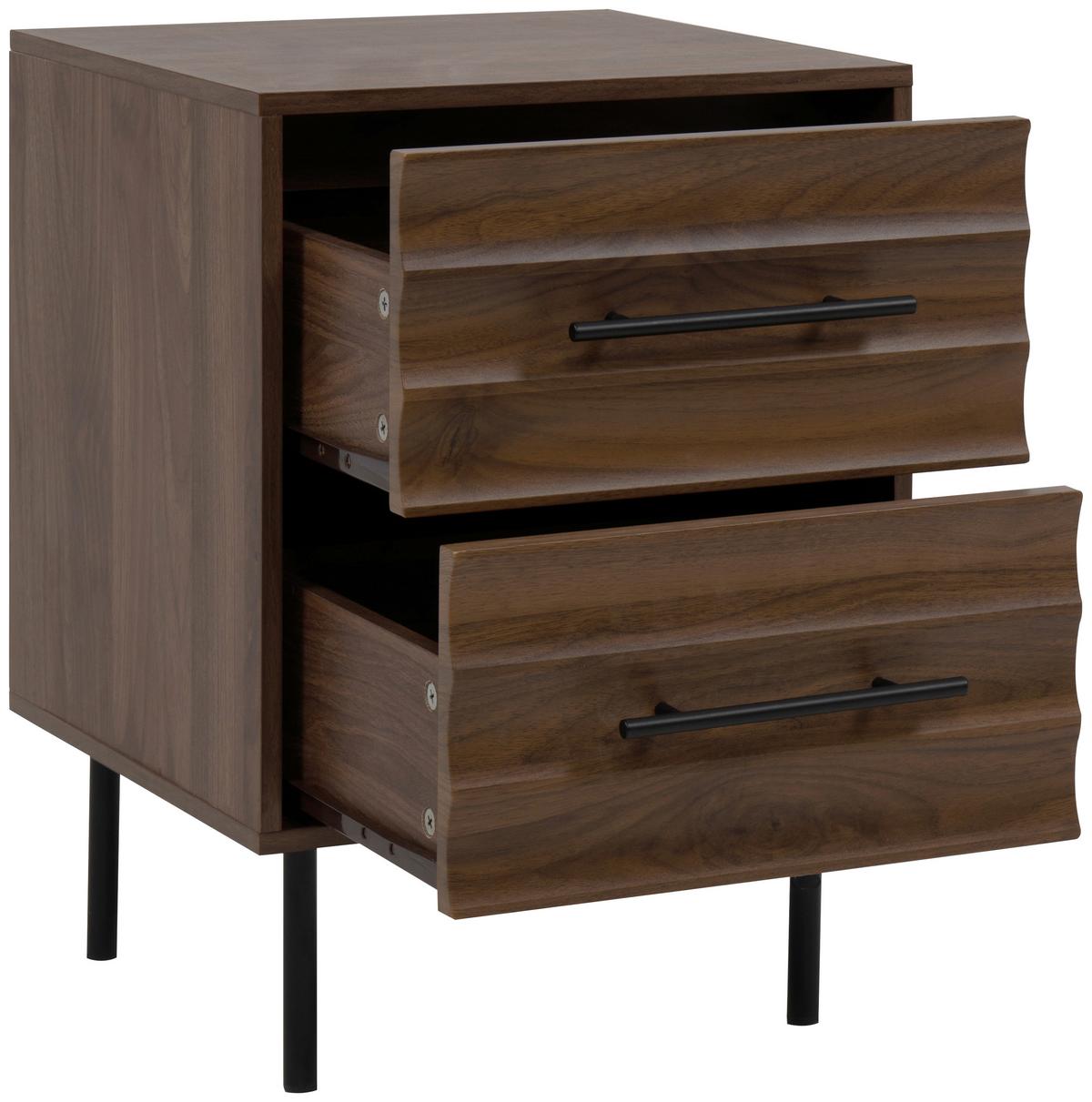 Nachtkästchen Carlton Eiche Artisan H: 55 Cm - Schwarz/Eiche Artisan, Trend, Holzwerkstoff (40/55/39cm)
