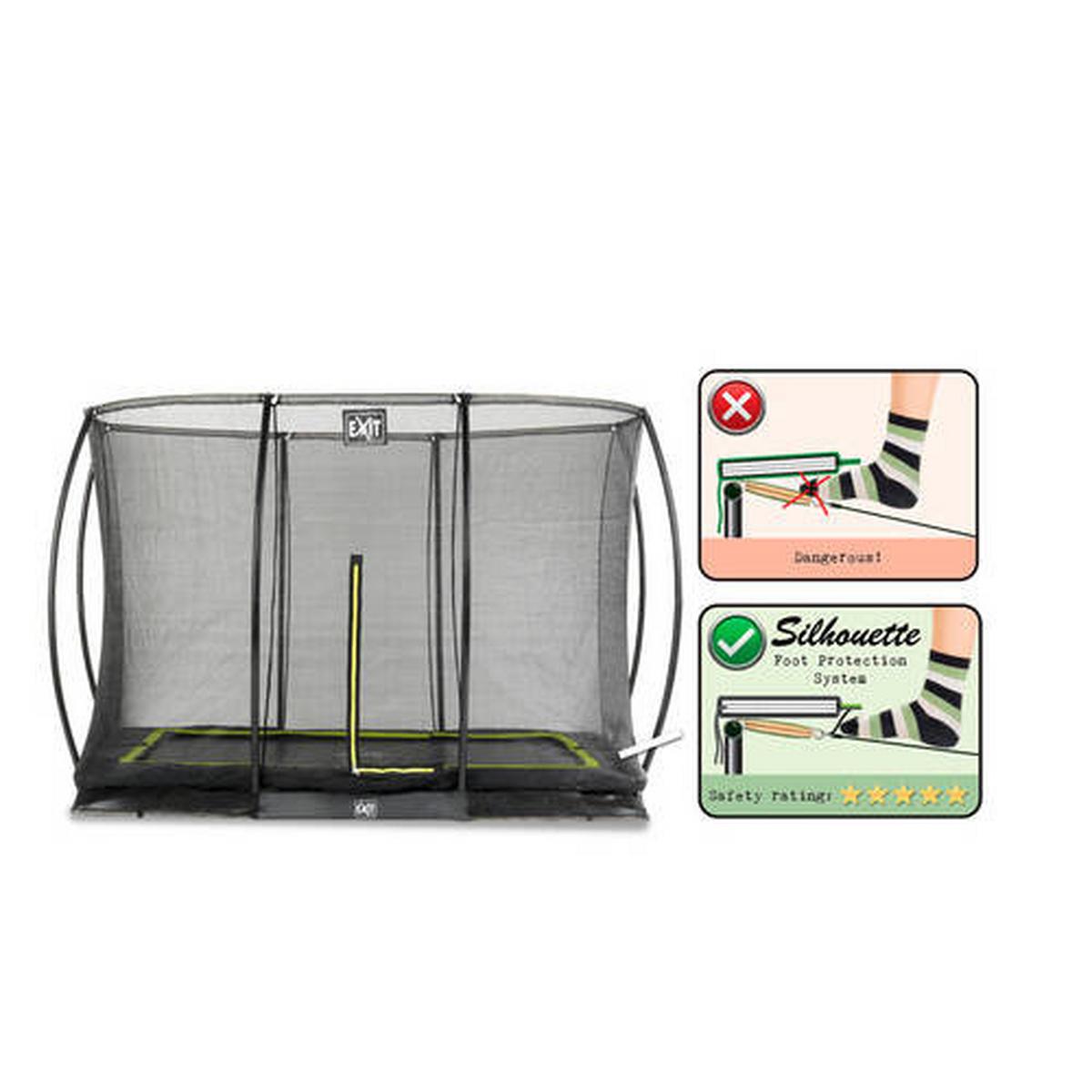 Trampolin 366x244 cm Mit Sicherheitsnetz - Schwarz, KONVENTIONELL, Kunststoff/Metall (366/203/244cm) - EXIT Toys