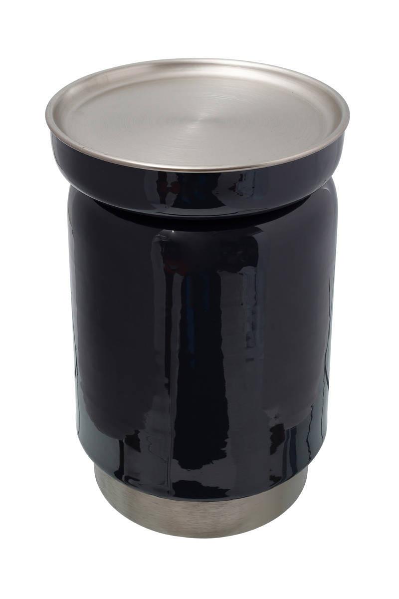 Beistelltisch Art Deco Anthrazit/Silberfarben - Anthrazit/Silberfarben, Trend, Metall (32/32/47cm) - Kayoom