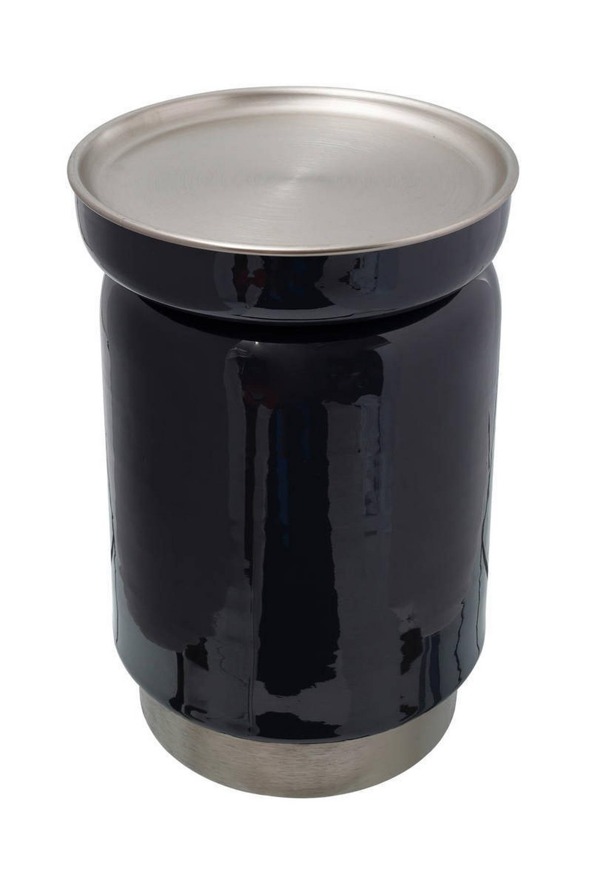 Beistelltisch Art Deco Anthrazit/silberfarben - Anthrazit/Silberfarben, Trend, Metall (32/32/47cm) - Kayoom