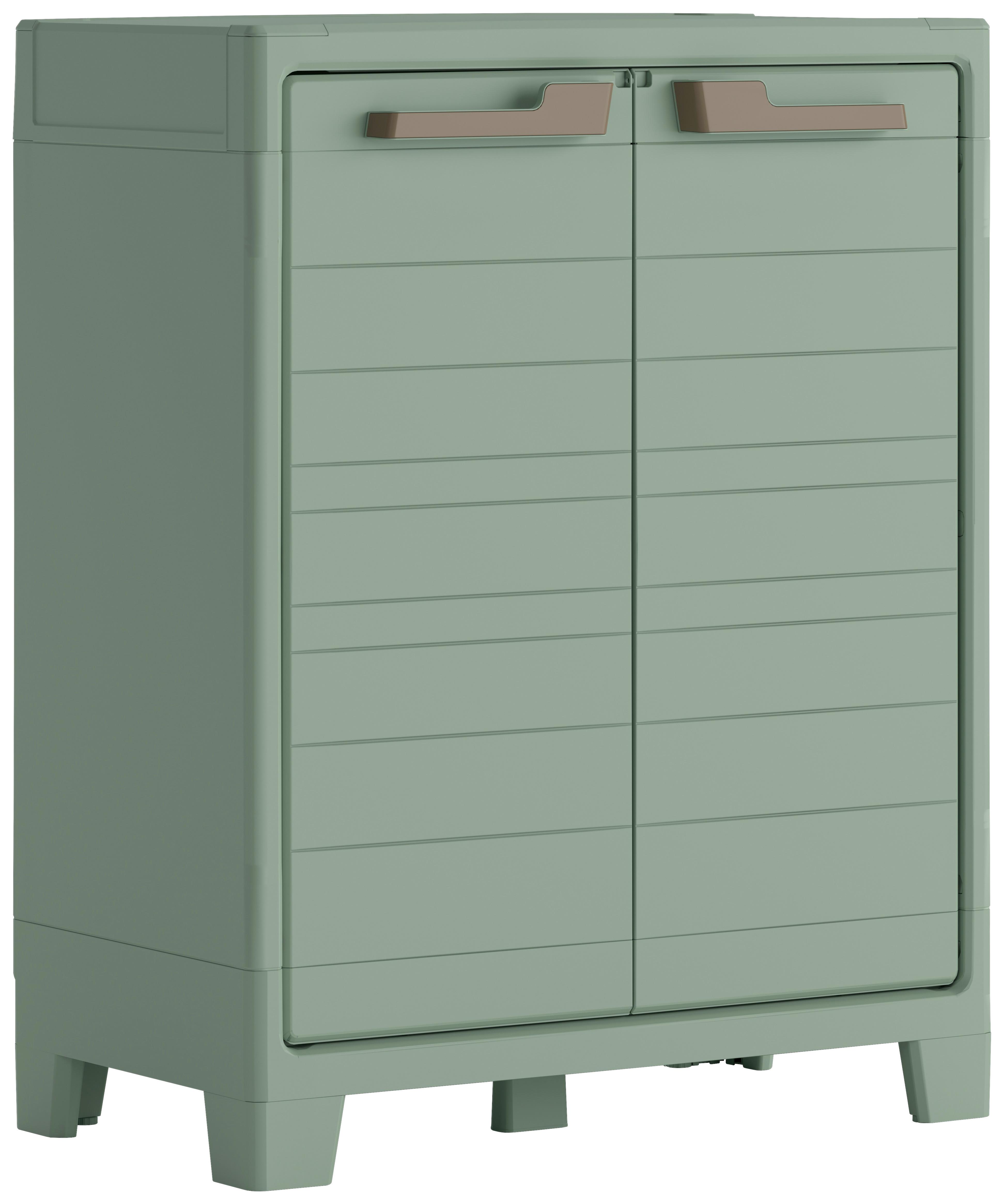 Werkzeugschrank E-com Planet Outdoor 44x100x80 Cm - Jadegrün, Design, Kunststoff (80/100/44cm) - Keter