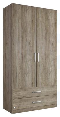 Zweitüriger Drehtürenschrank in Eiche San Remo hell Dekkor Zweitüriger Drehtürenschrank