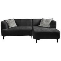 Ecksofa Lou Dunkelgrün/schwarz, 247 Cm - Dunkelgrün/Schwarz, Design, Textil (247/158cm) - MID.YOU