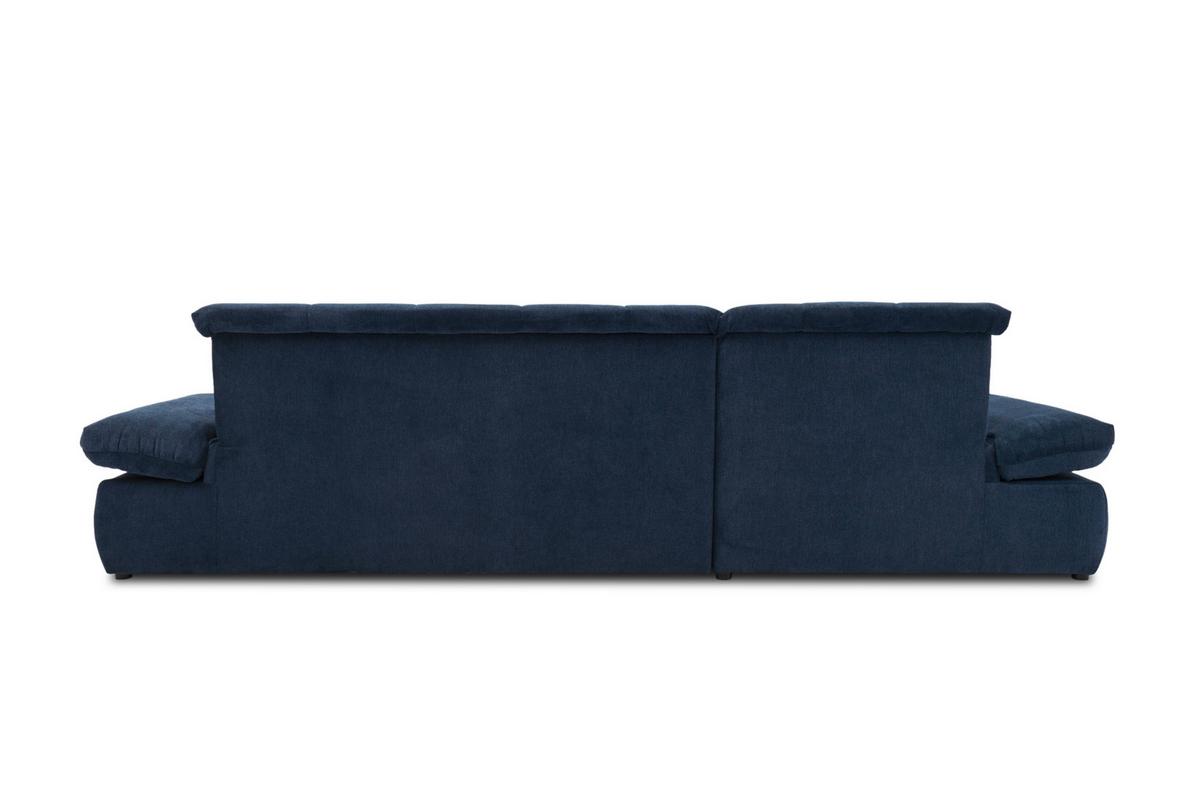 Ecksofa Mit Schlaffunktion Moric Dunkelblau Mikrofaser - Chromfarben/Dunkelblau, KONVENTIONELL, Textil (172/300cm) - MID.YOU