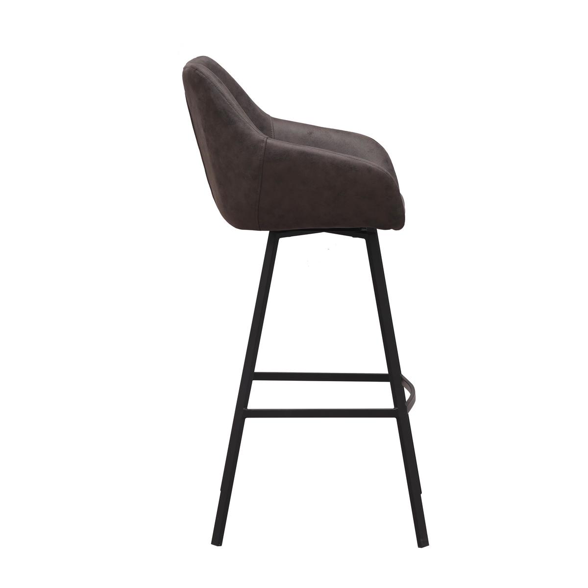 Barhocker-Set Casper Anthrazit B: 50 cm - Anthrazit/Schwarz, MODERN, Textil/Metall (50/112/60cm) - MID.YOU