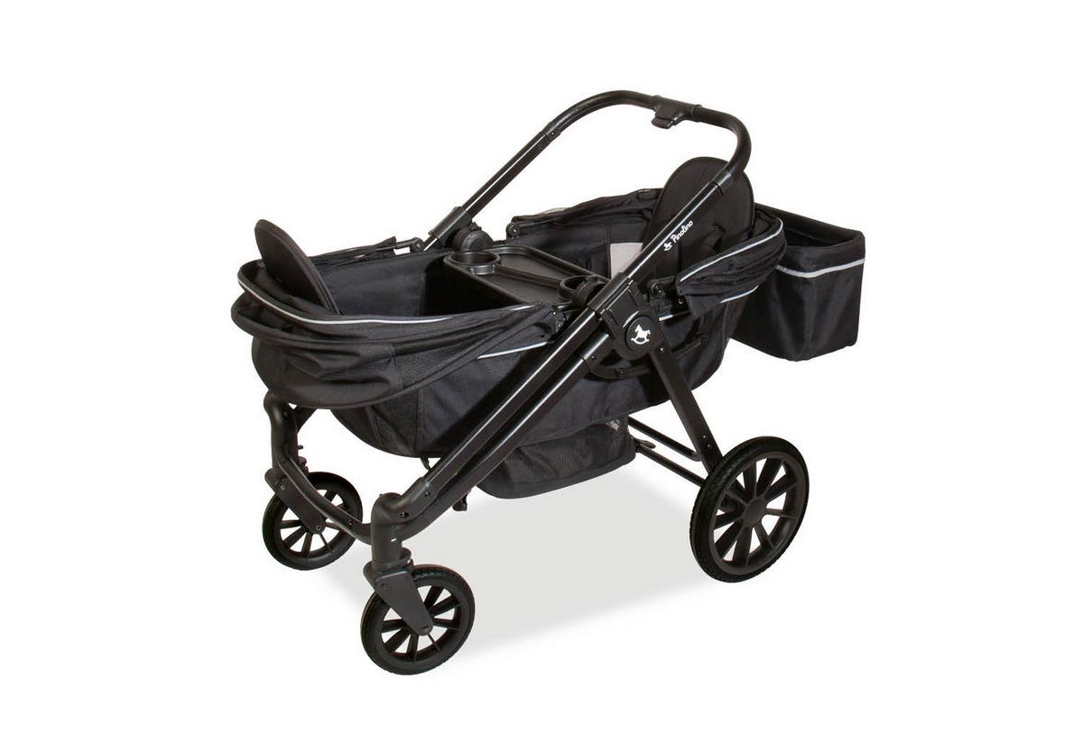 Bollerwagen 2 in 1 Kinder- und Bollerwagen - Schwarz, Basics, Kunststoff/Textil (120/65/105cm) - Pinolino