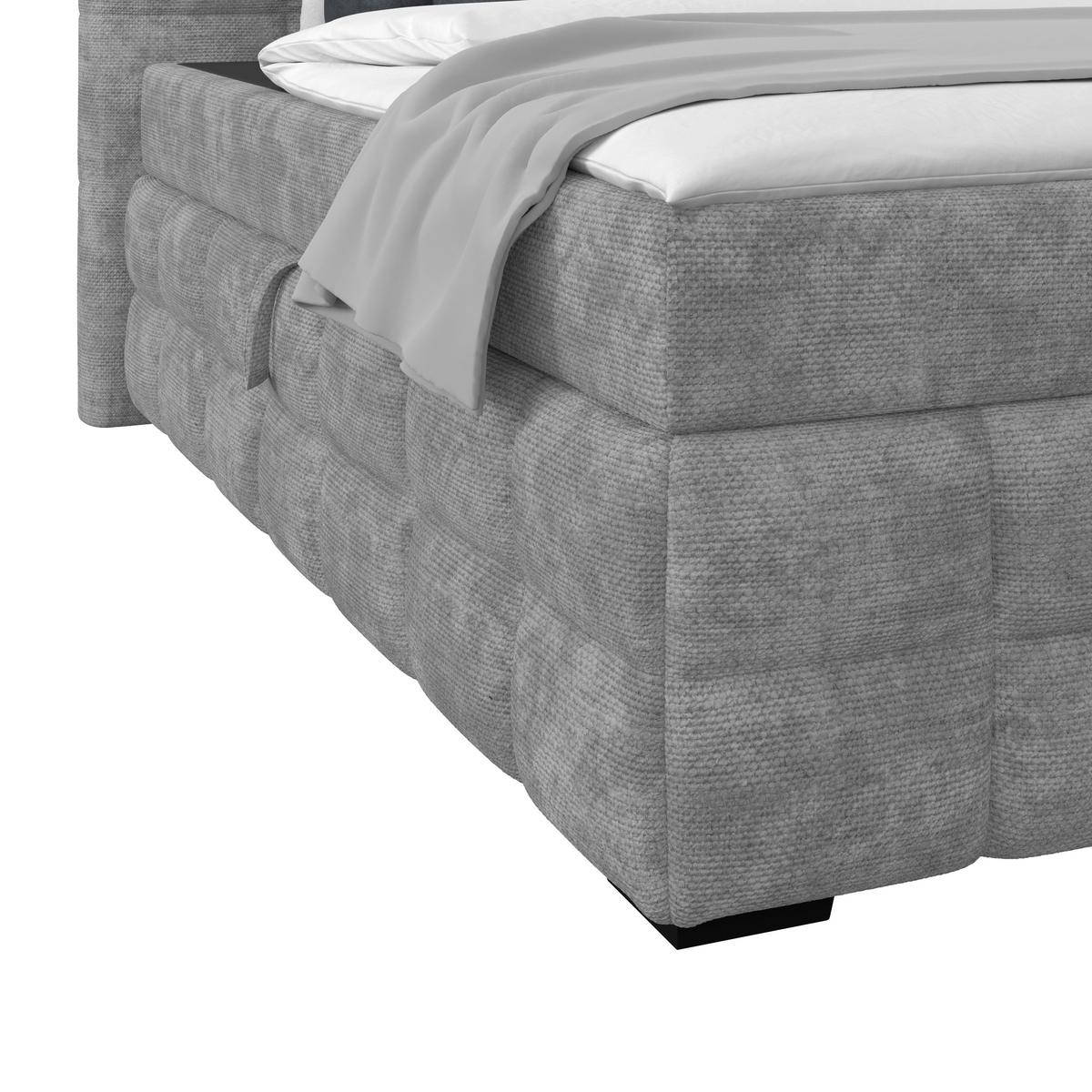 Čalouněná postel VEGA 180x200 cm, šedá - šedá/černá, Trend, dřevo/textil (180/200cm)