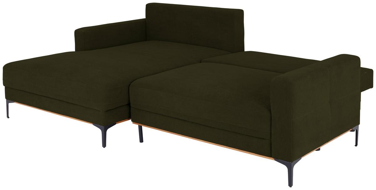 Ecksofa Bergamo - Schlammfarben/Schwarz, MODERN, Textil (162/238cm) - Ondega