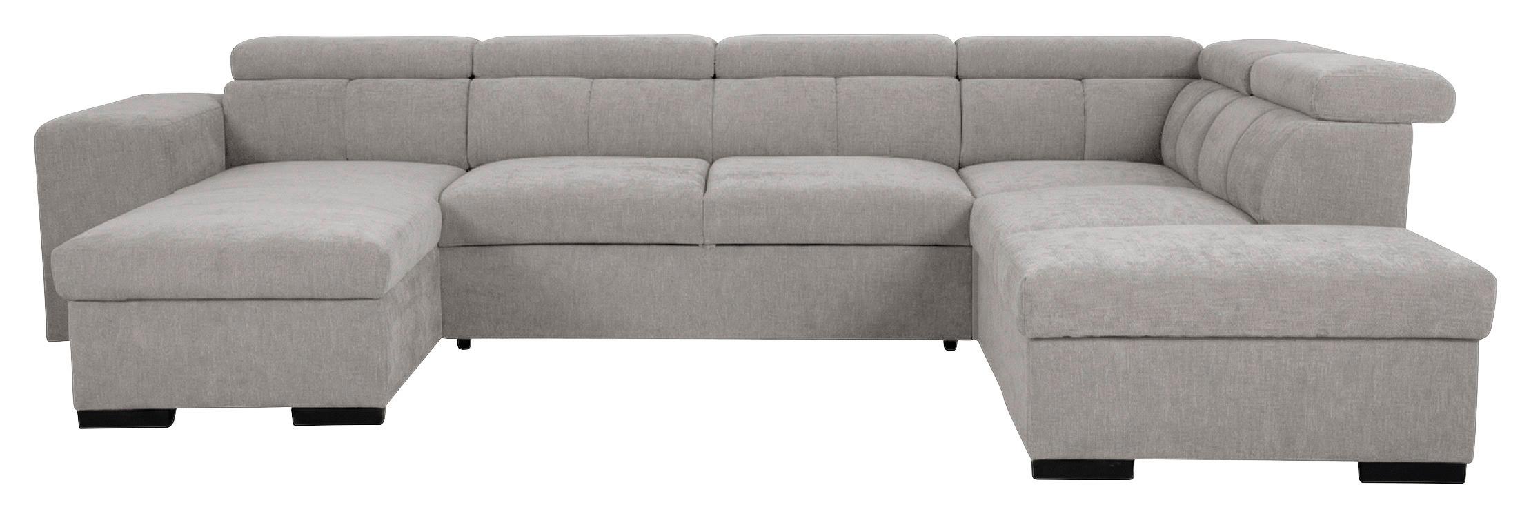 Wohnlandschaft Sirus XL hellgrau,219x334cm - Eichefarben/Hellgrau, KONVENTIONELL, Holz/Holzwerkstoff