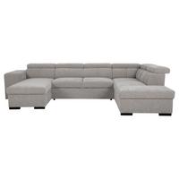 Wohnlandschaft Sirus XL hellgrau,219x334cm - Eichefarben/Hellgrau, KONVENTIONELL, Holz/Holzwerkstoff