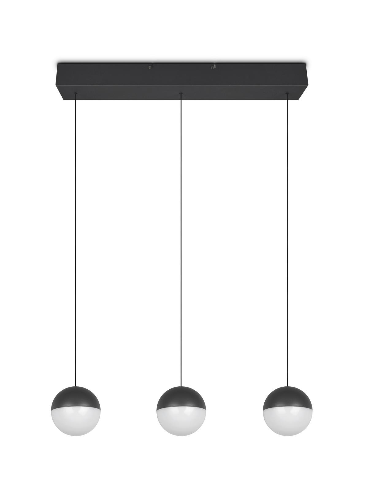 ZÁVĚSNÉ LED SVÍTIDLO SESTINE - černá, Moderní, kov/plast (60/9/150cm) - Mömax