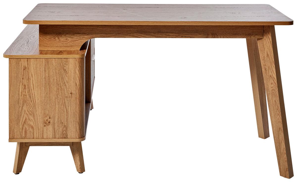 Eckschreibtisch Wave C 150 E - Eichefarben, MODERN, Holzwerkstoff (148/120/76,20cm) - Livetastic