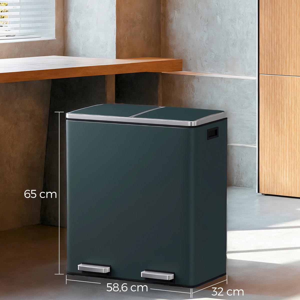 Abfallsammler Grau B: 58,5 Cm - Schwarz/Grau, Basics, Kunststoff/Metall (58,5/65/36cm)