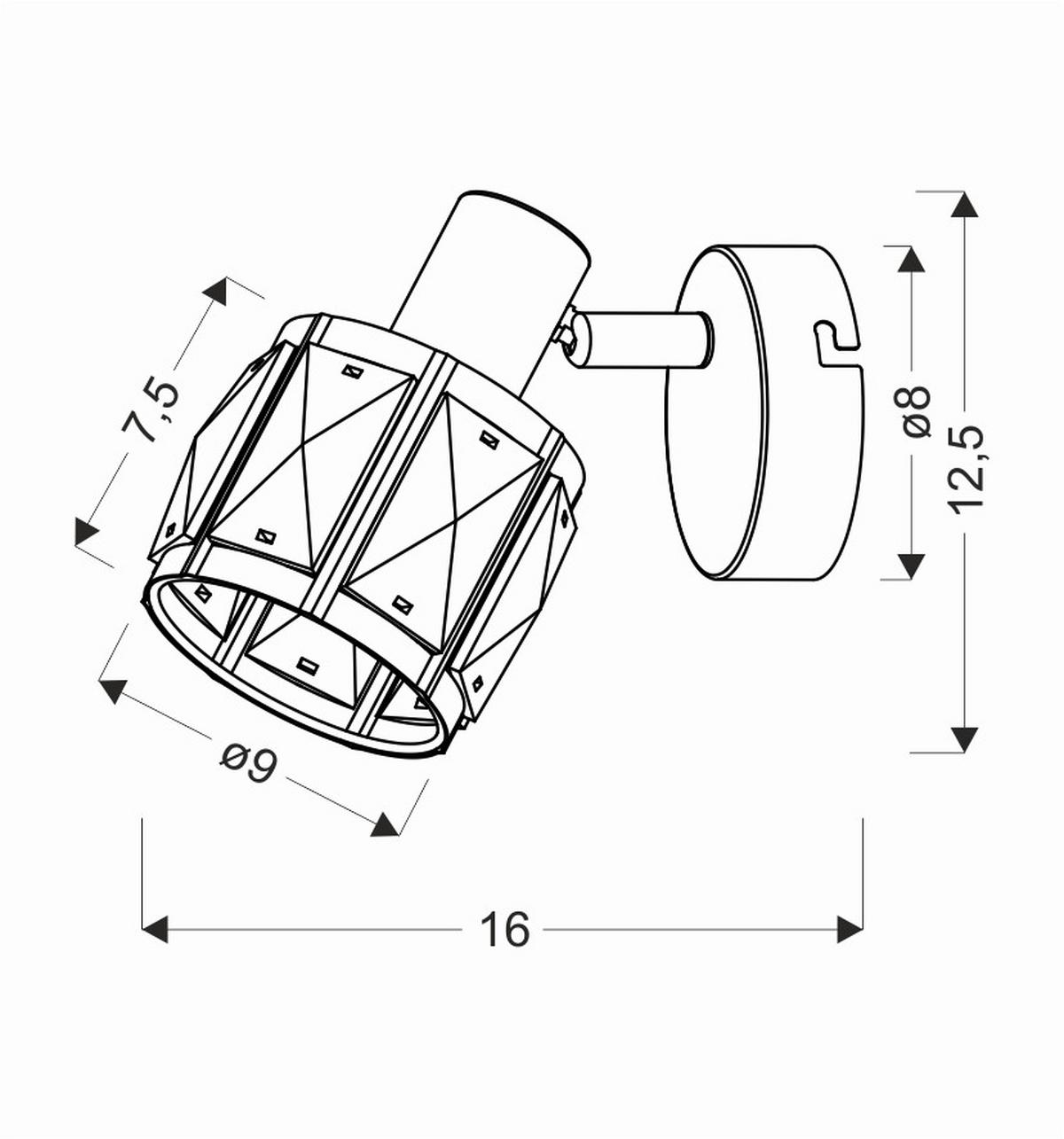 Strahler 91-23476 Dubai - Roségold, KONVENTIONELL, Glas/Metall (16/9/12.5cm)