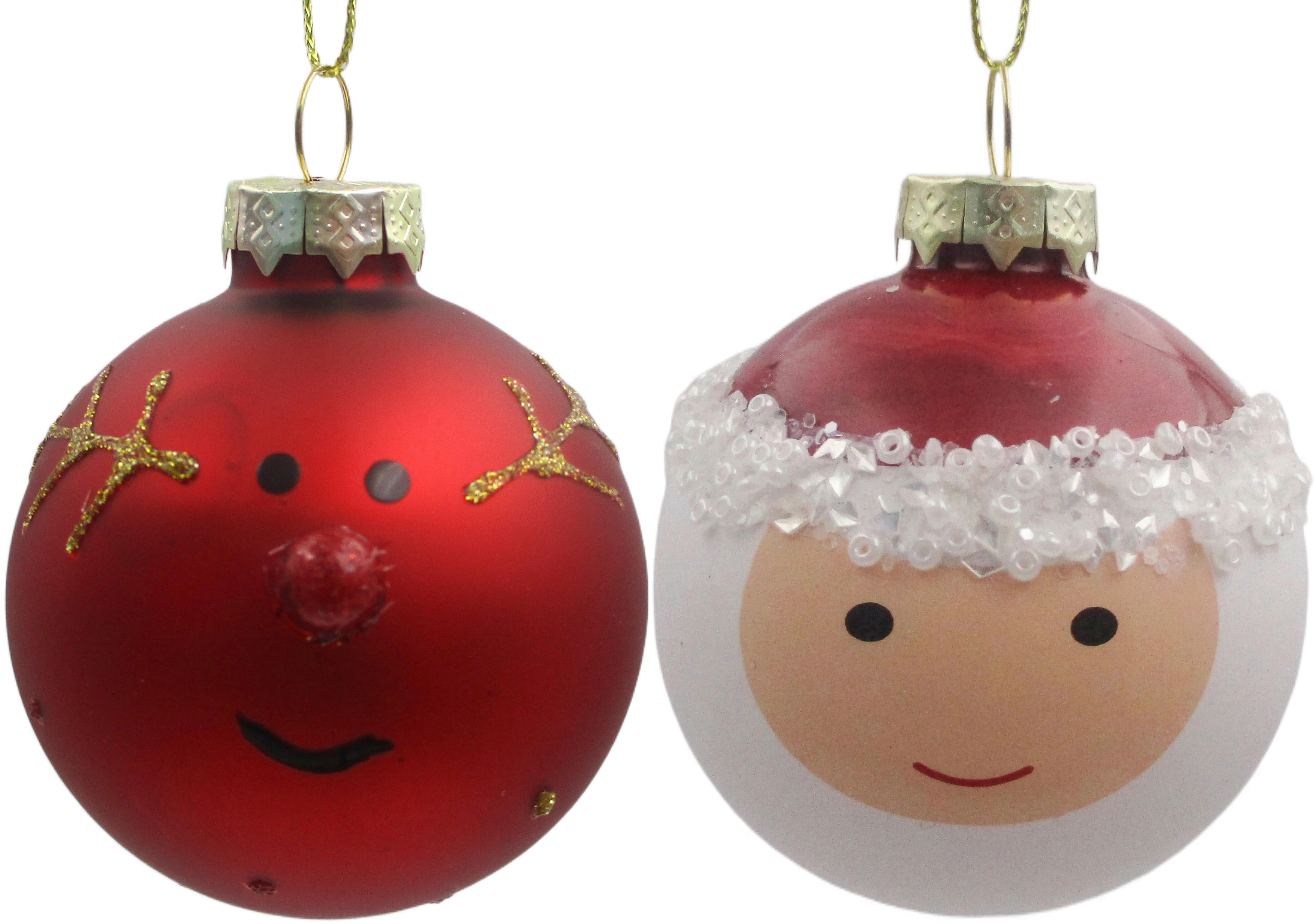 Vánoční ozdoba na stromeček FIGURES - bílá/tmavě červená, kov/textil (6cm) - Mömax