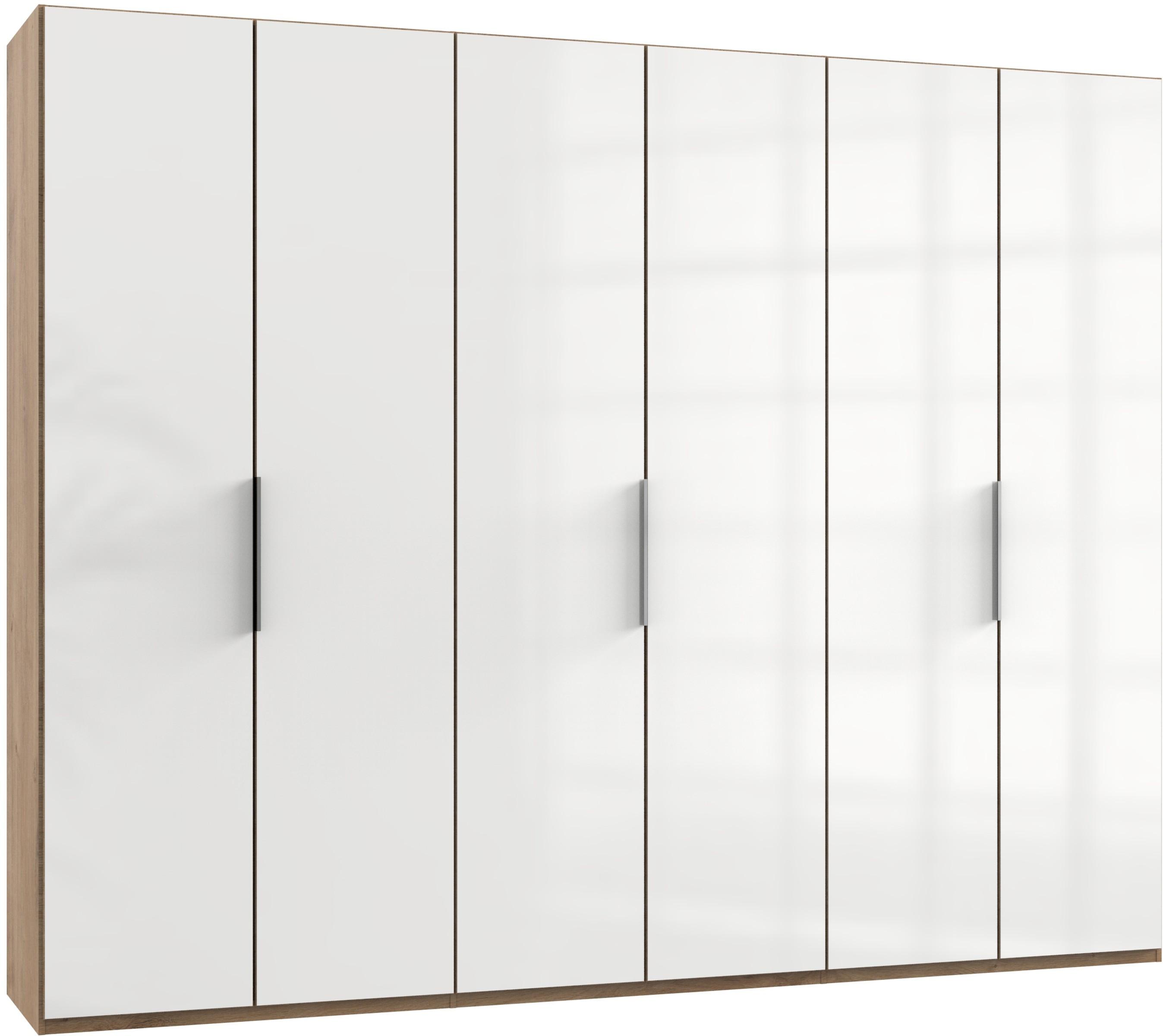 Drehtürenschrank 300cm Level, Weiß/eiche Dekor - Eichefarben/Weiß, MODERN, Glas/Holzwerkstoff (300/236/58cm) - MID.YOU
