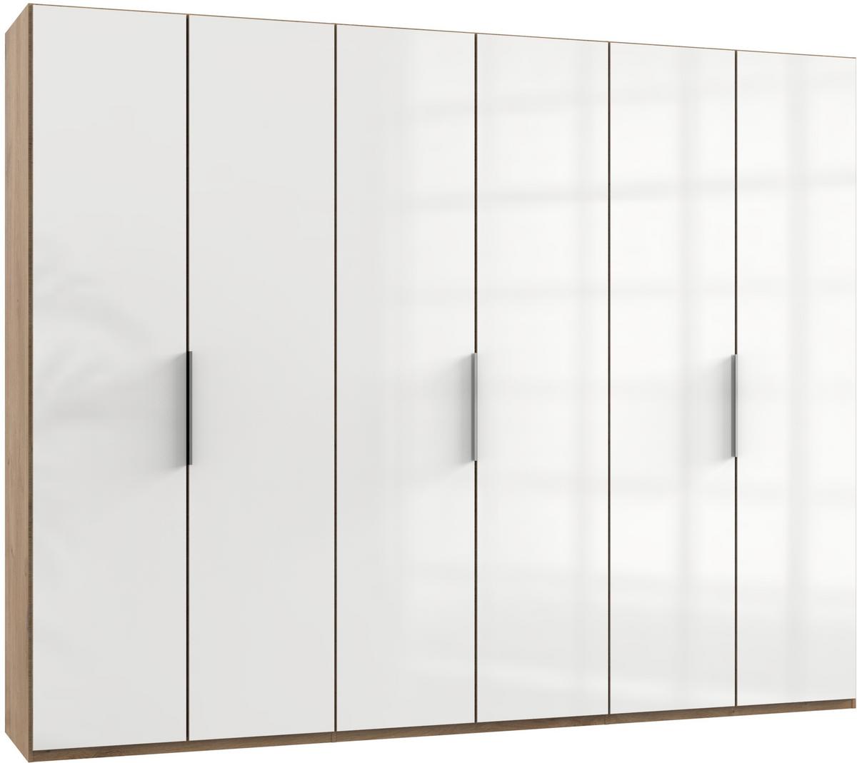 Drehtürenschrank 300cm Level, Weiß/eiche Dekor - Eichefarben/Weiß, MODERN, Glas/Holzwerkstoff (300/236/58cm) - MID.YOU