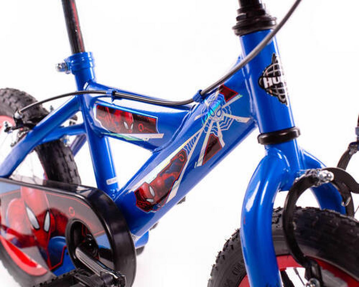 Kinderfahrrad mit Stützrädern Huffy Spider-Man 14 Zoll - Blau, Basics, Metall (53,3/96,5/73,7cm)