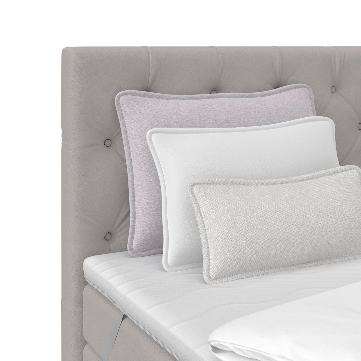 Boxspringbett Elio Silberfarben 180x200 cm H2 - Beige/Silberfarben, ROMANTIK / LANDHAUS, Textil (180/200cm) - James Wood