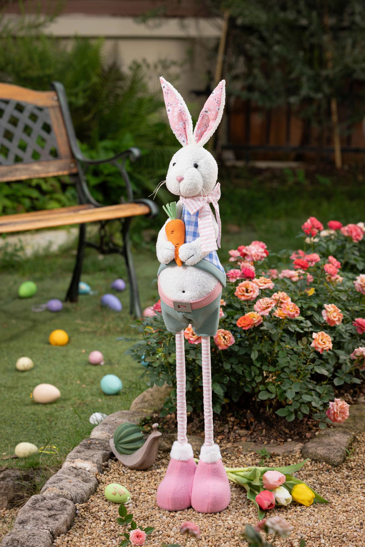 Osterhase Frederik - Blau/Pink, KONVENTIONELL, Kunststoff/Textil (15/11/69-80cm) - Luca Bessoni