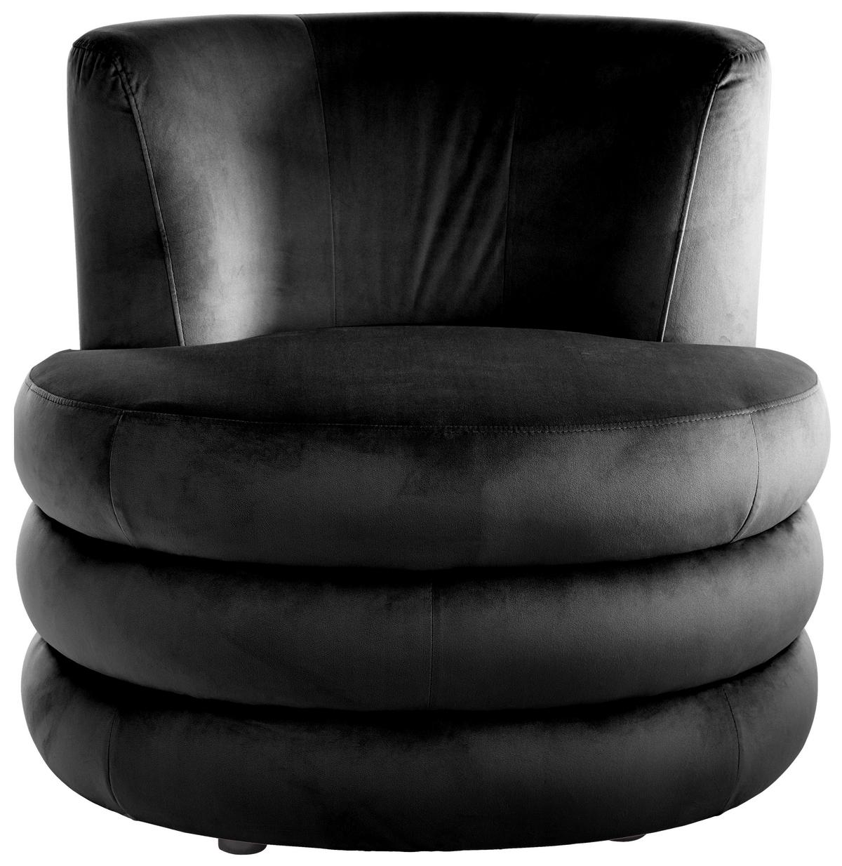 Designsessel Magari - Edelstahlfarben/Schwarz, Trend, Textil (90/82/85cm) - Livetastic