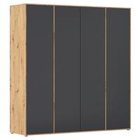 Drehtürenschrank Nabila Grau Eiche Artisan Dek. - Eiche Artisan/Grau, MODERN, Holzwerkstoff (187/194/53cm) - Rauch Möbel