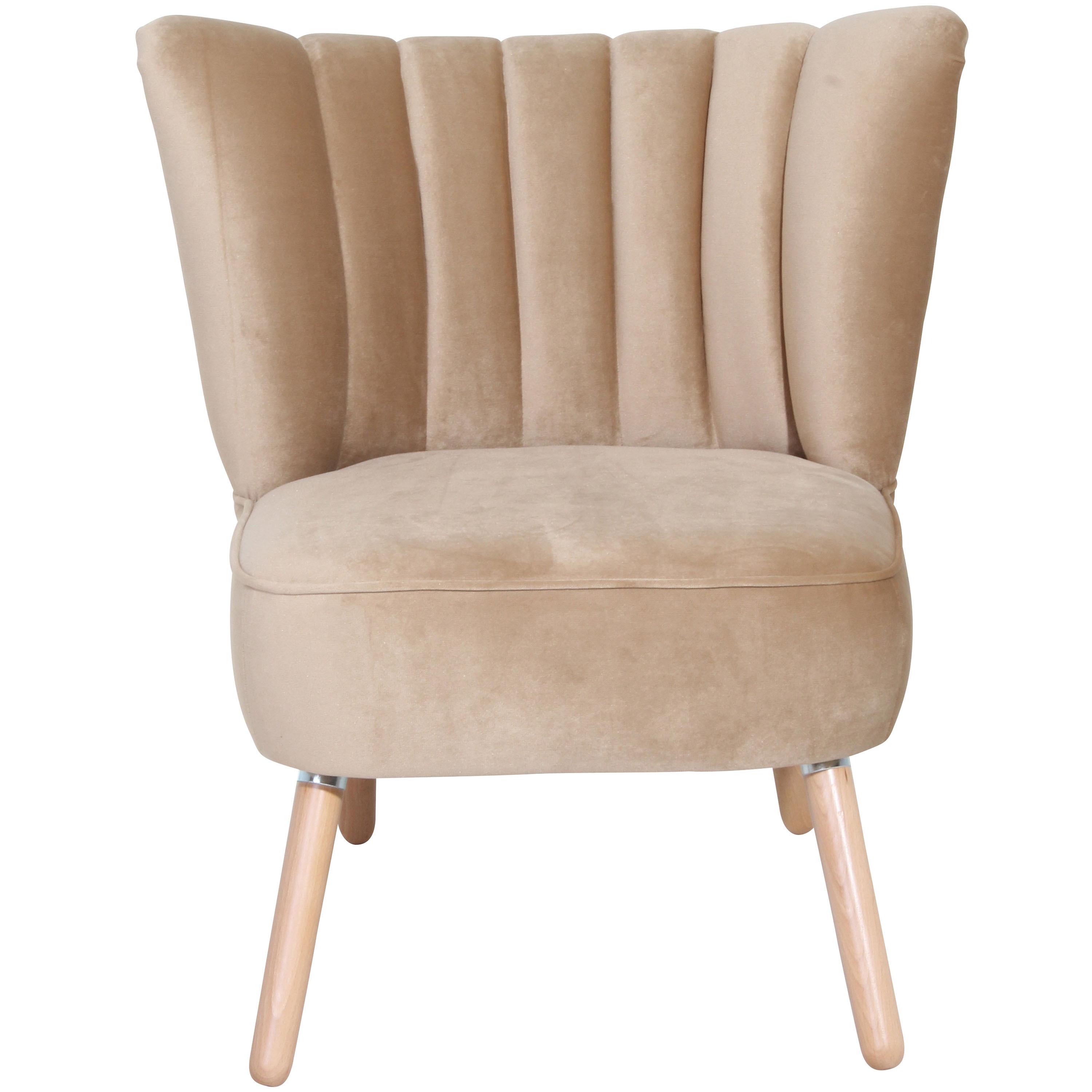 Polsterstuhl Alessandro Sandfarben, Holz-Beine - Sandfarben/Buchefarben, Design, Textil (70/80/66cm) - Max Winzer