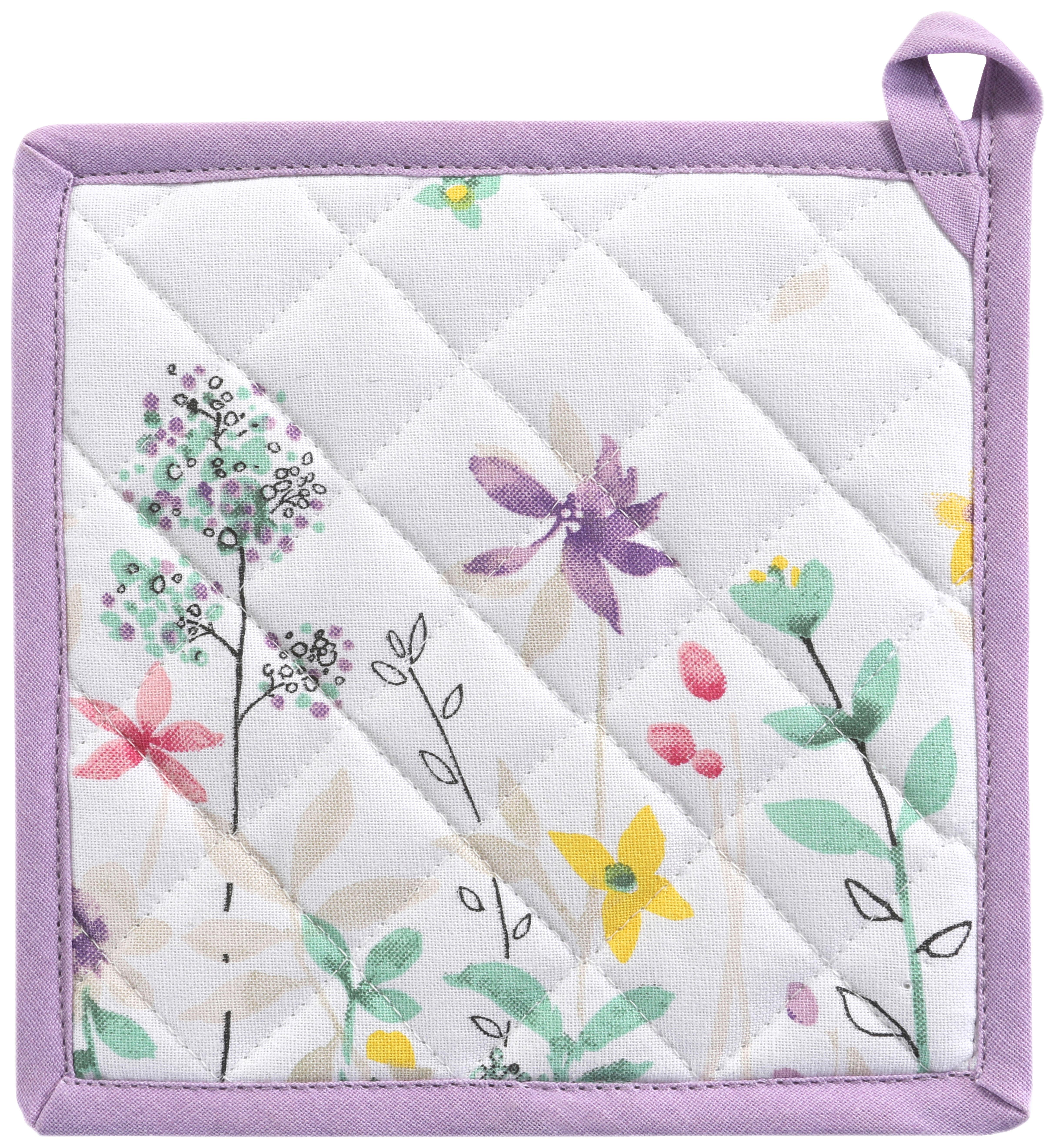 Edényfogó Kb. 21/21cm - lila/sárga, Modern, textil (21/21cm) - Luca Bessoni