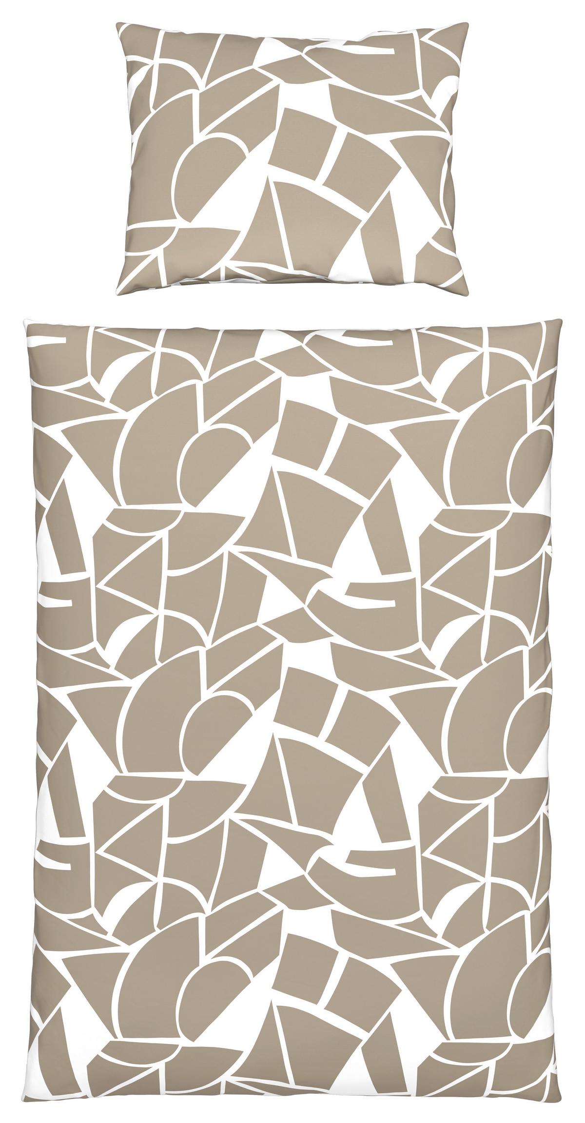 Povlečení Axel, 70/90 140/200cm - bílá/béžová, Moderní, textil (140/200cm) - Mömax
