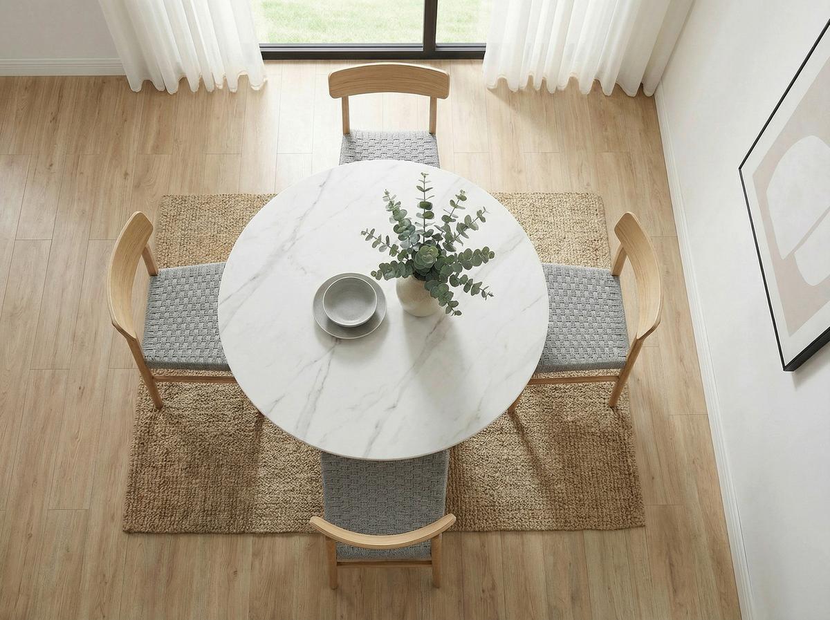 ESSTISCH Weiß/Walnussfarben B: 120cm - Walnussfarben/Weiß, Design, Stein/Metall (120/75/120cm) - MID.YOU