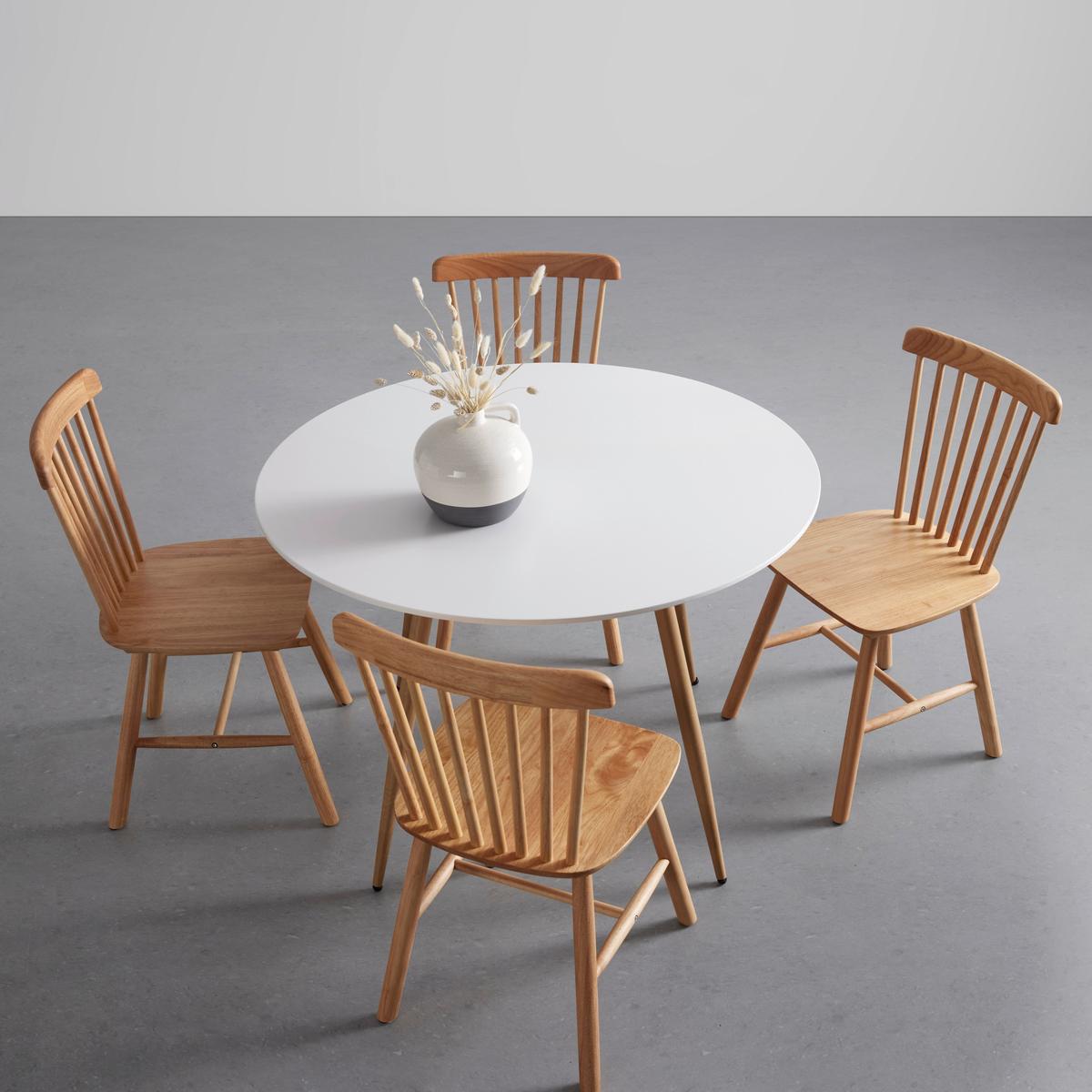 Jídelní stůl John 110x76 cm - bílá/barvy dubu, Moderní, kov/dřevo (110/110/76cm) - Bessagi Home