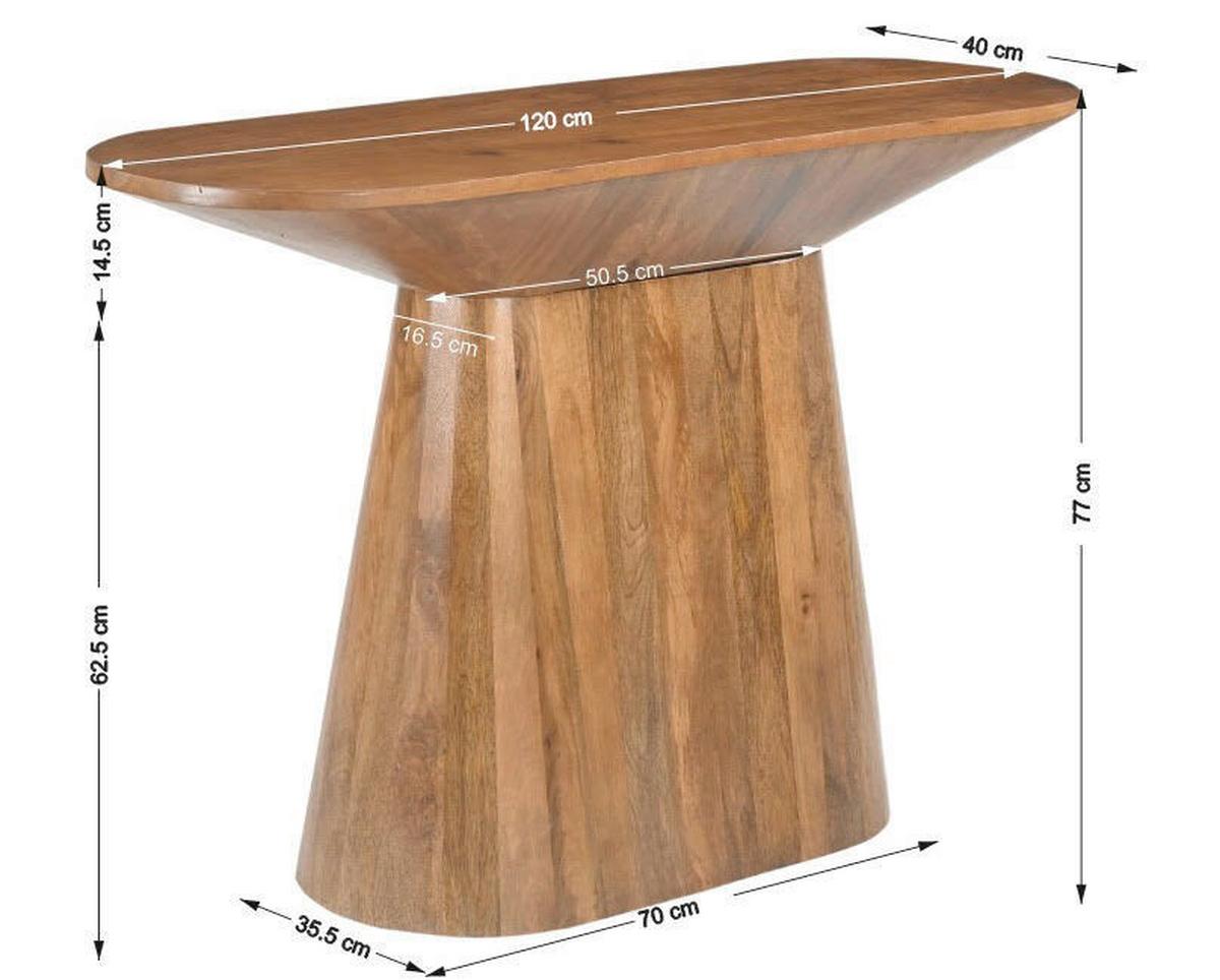 KONSOLENTISCH Naturfarben L: 120cm - Naturfarben, Design, Holz (120/40/77cm) - MID.YOU